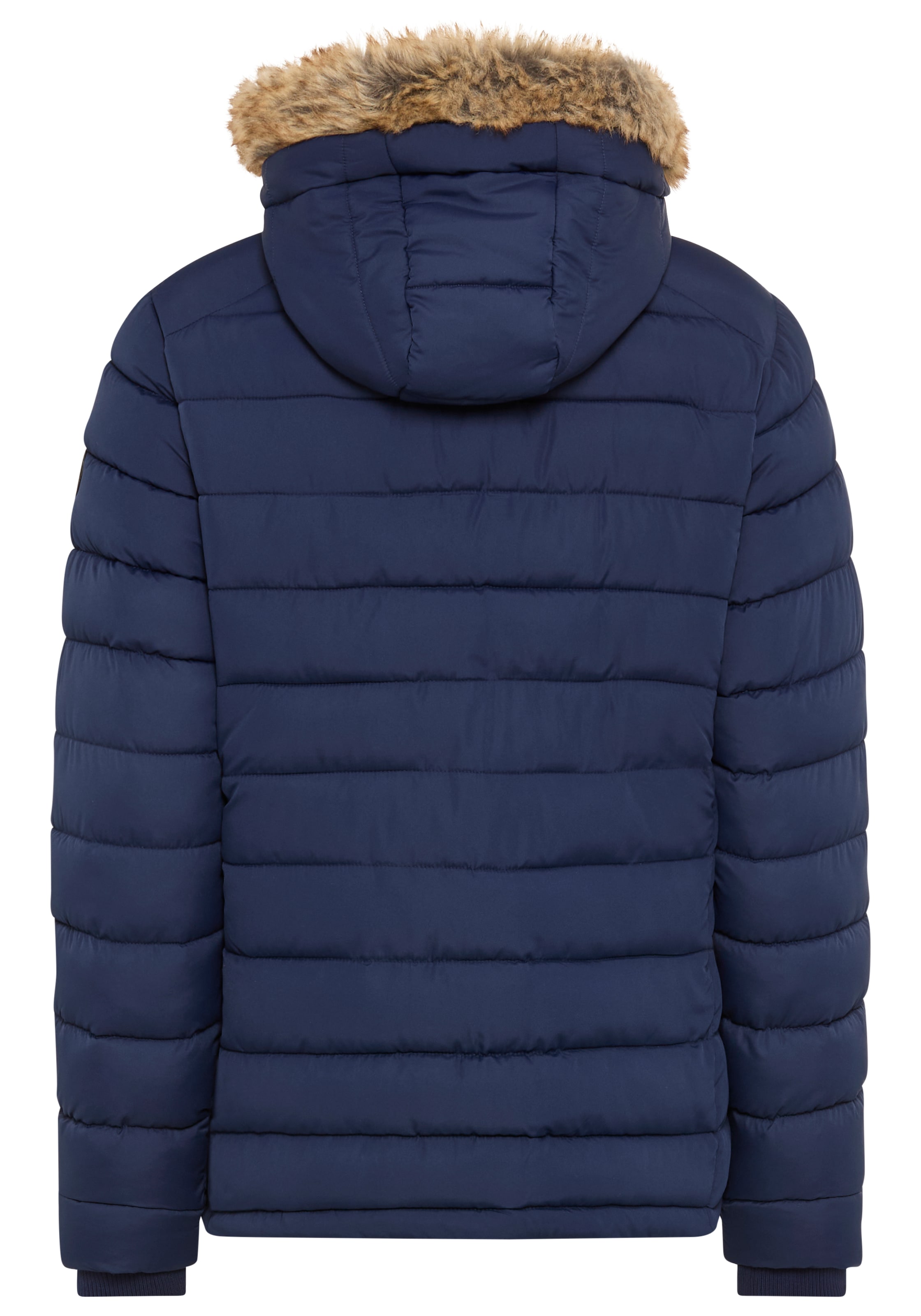 Polarino Steppjacke, mit Kapuze, Kapuze mit Fellimitat zum Abnehmen