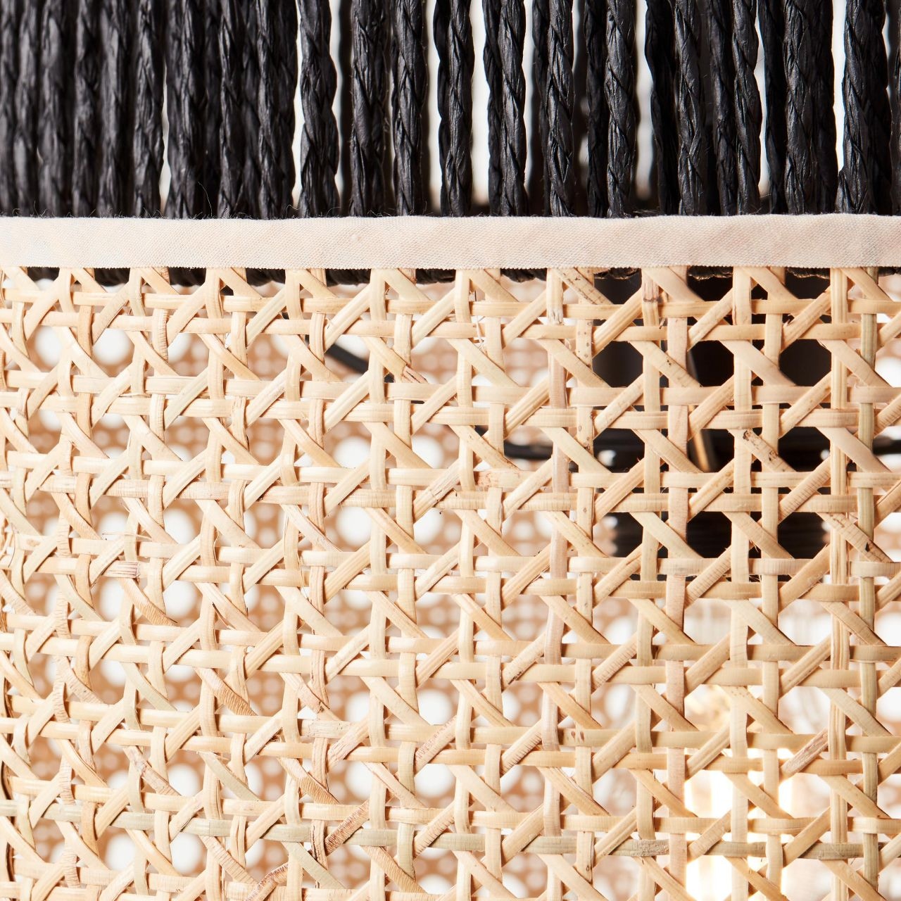 Brilliant Pendelleuchte »Arles«, 1 flammig, Leuchtmittel E27 | ohne Leuchtmittel, Hängelampe 35cm schwarzmatt/rattan