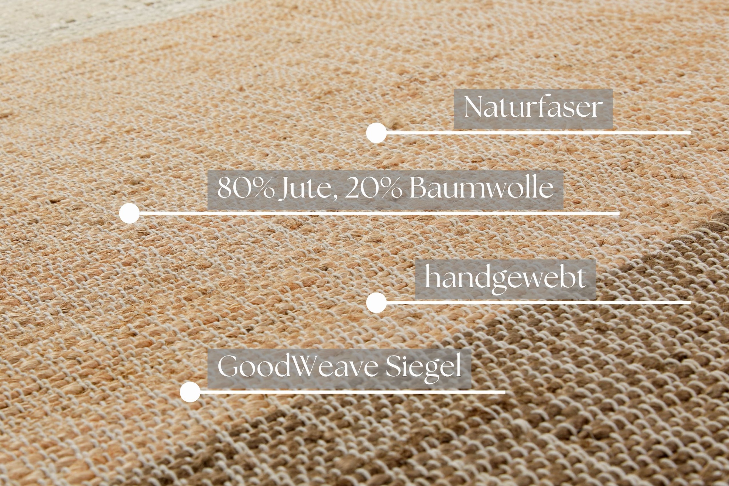 OTTO home Teppich »Dallin«, rechteckig, 4 mm Höhe, 80% Jute, handgewebt, mit Fransen, Wohnzimmer, Naturfaser