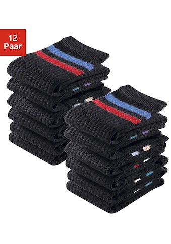 Tennissocken, (Set, 12 Paar), mit Frottee