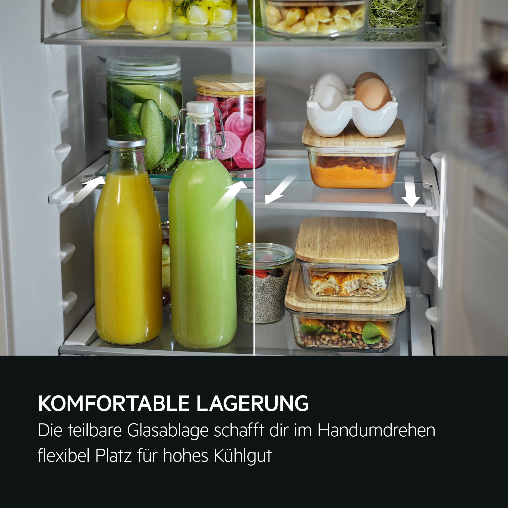 AEG Einbaukühlschrank Serie 5000 »TSK5O88WDF« 87,3 cm hoch 55,6 cm breit 137 L, variable Glasablagen bis zu 25 kg belastbar, Touch, Festtür