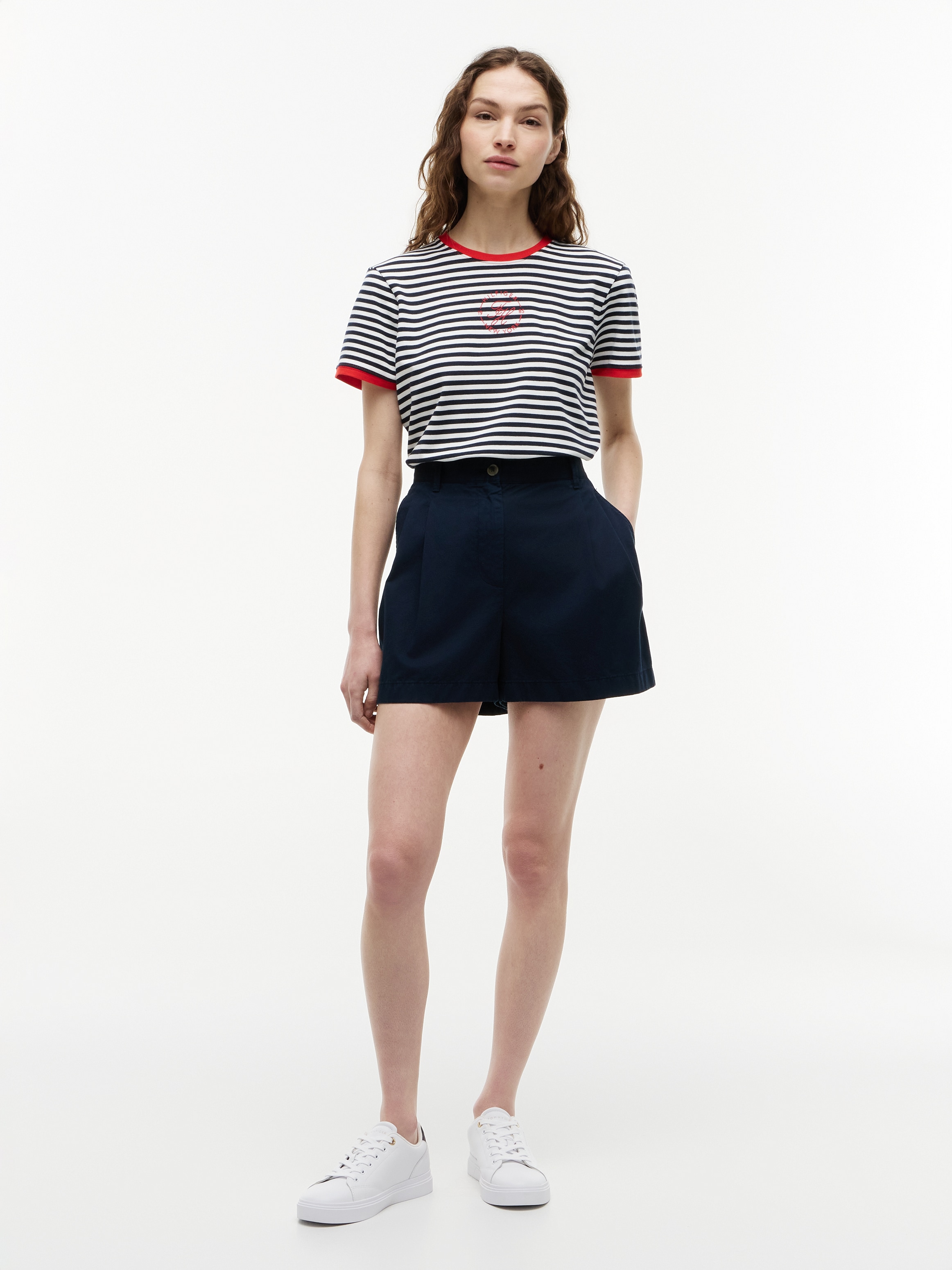 Tommy Hilfiger Kurzarmshirt »TH ROUNDAL REG C-NK SS TEE« mit kontrastfarbenen Bündchen