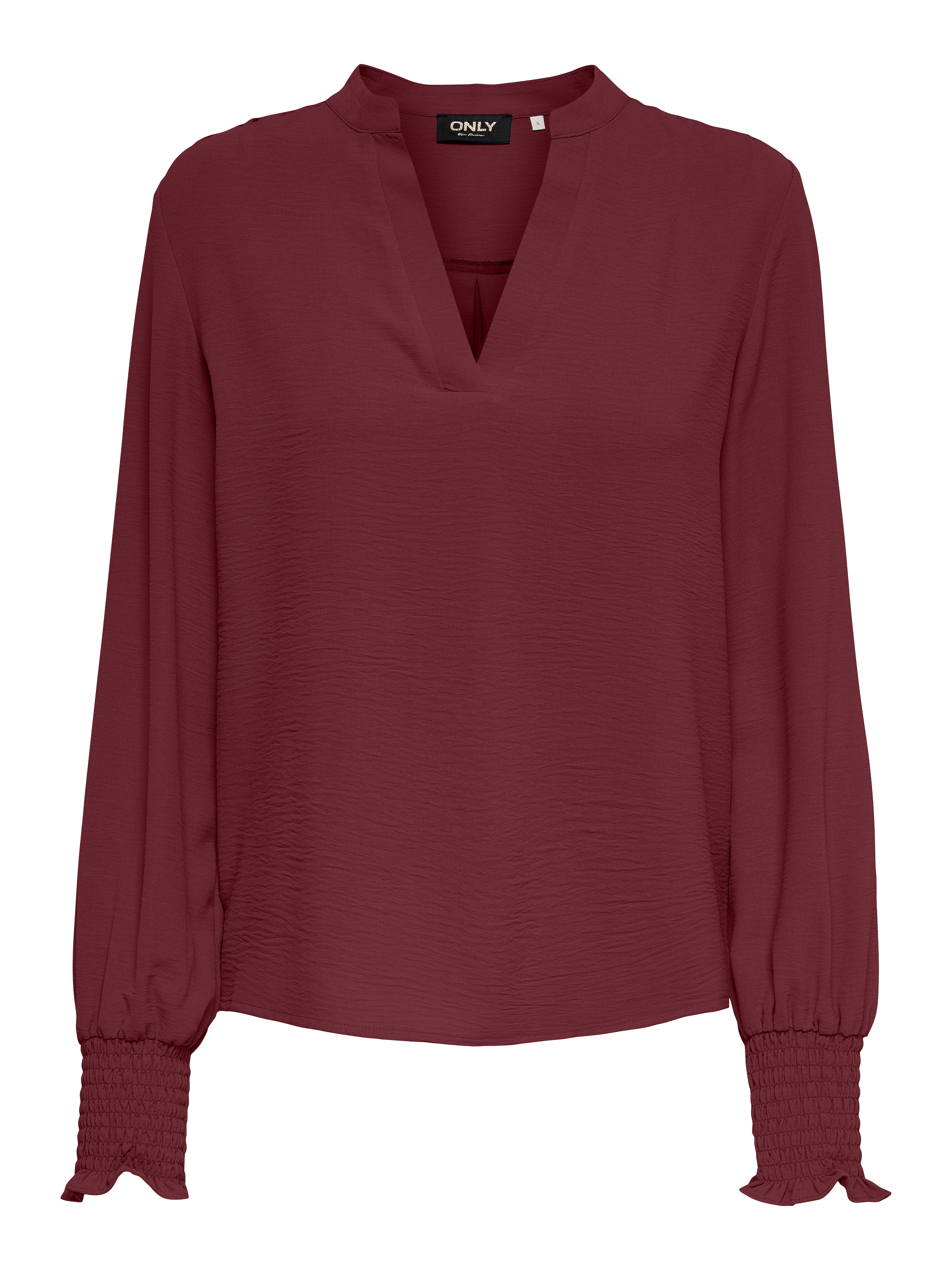 ONLY Blusenshirt »ONLMETTE V-NECK LS SMOCK TOP NOOS WVN«