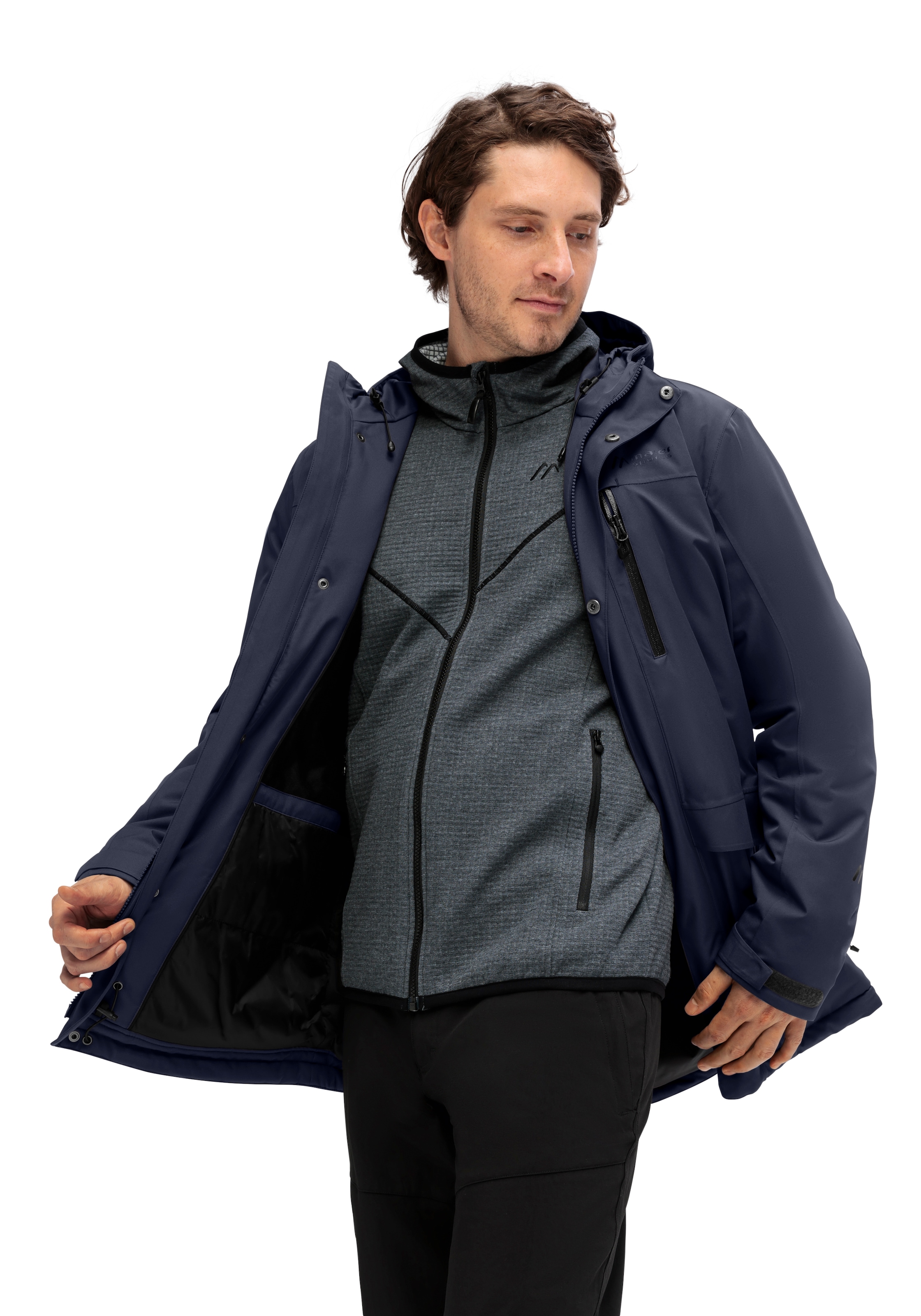 Maier Sports Winterjacke »Peyor long« warme Herren Regenjacke, wattierter Parka, wasserdicht + atmungsaktiv