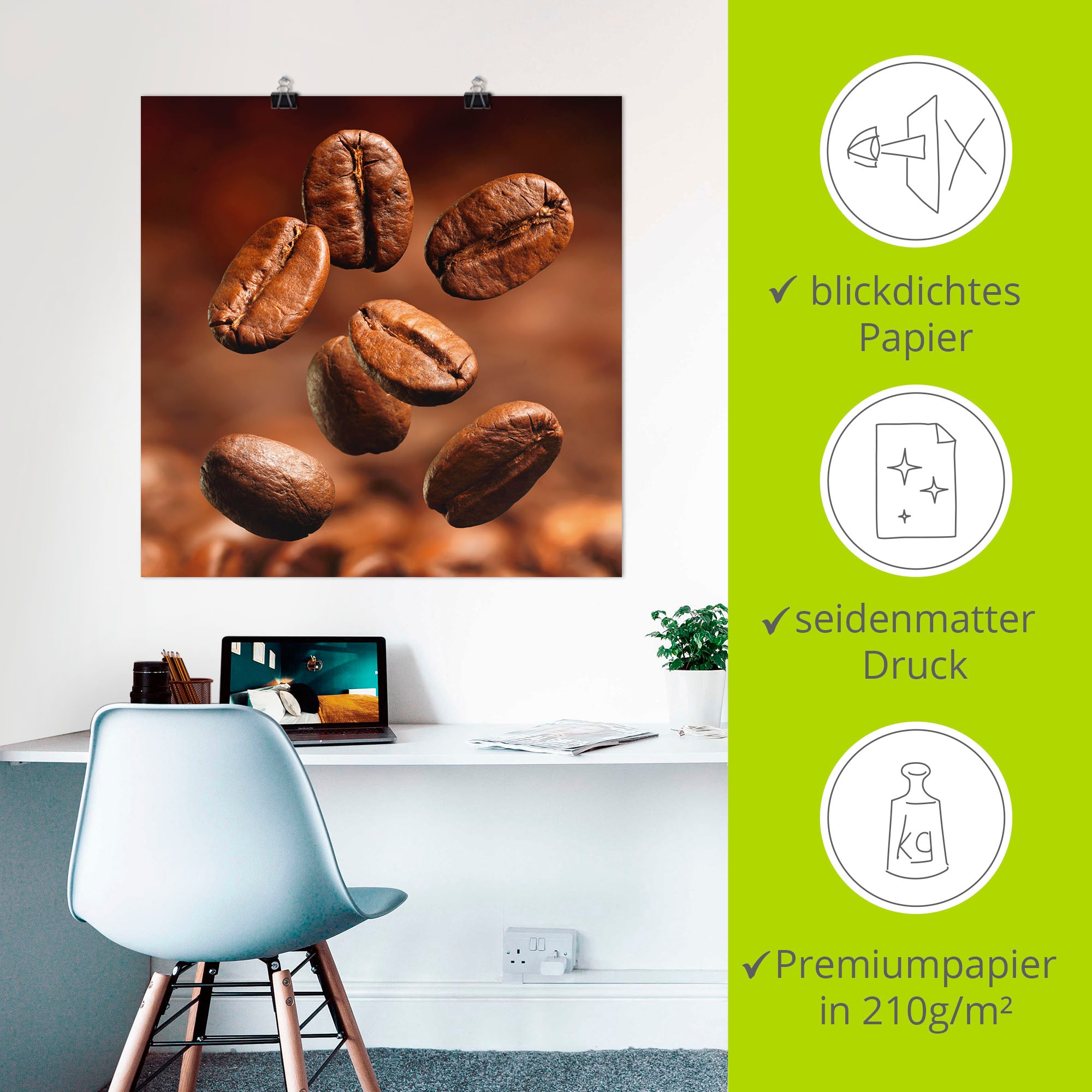 Artland Poster »Nahaufnahme von Kaffeebohnen« Getränke 1 Stk. tlg. ohne Rahmen