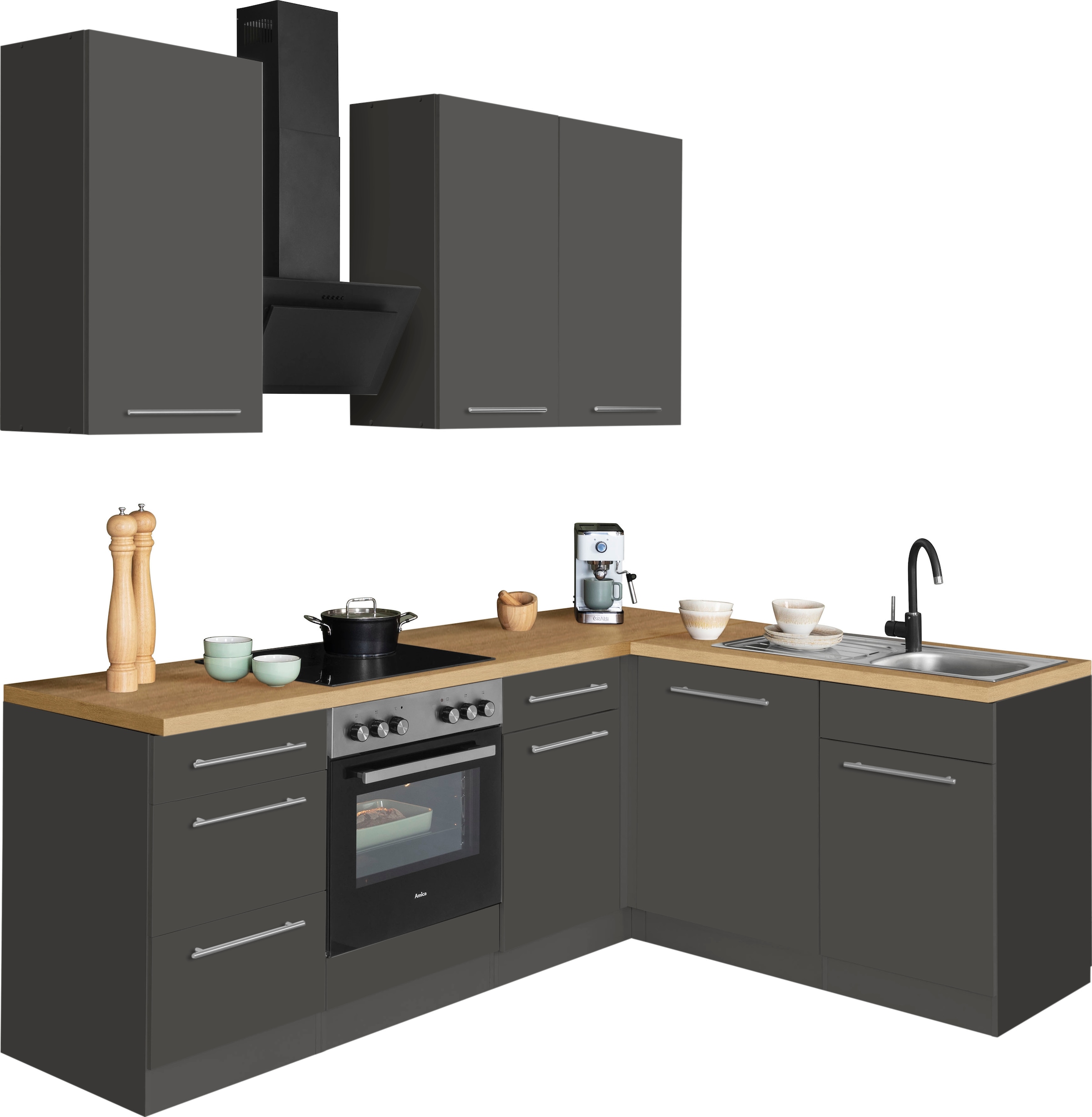 x Winkelküche 170 bestellen E-Geräte, Küchen »Unna«, ohne cm bequem Stellbreite 220 wiho