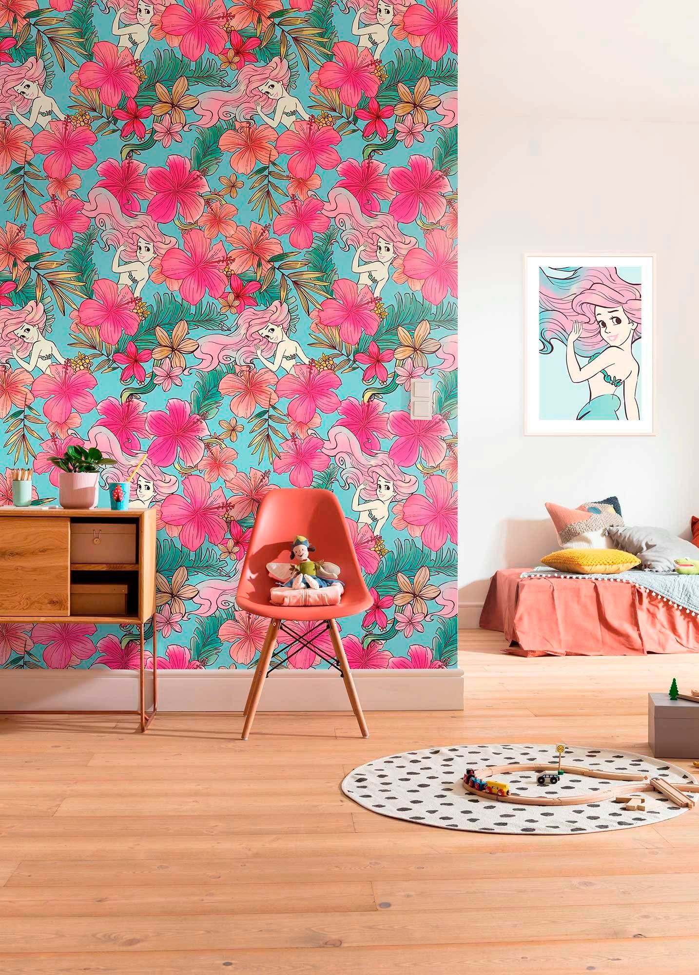 Komar Vliestapete »Digitaldruck Vlies -  Ariel Pink Flower - Größe 200 x 280 cm« bedruckt glatt Kinderzimmer