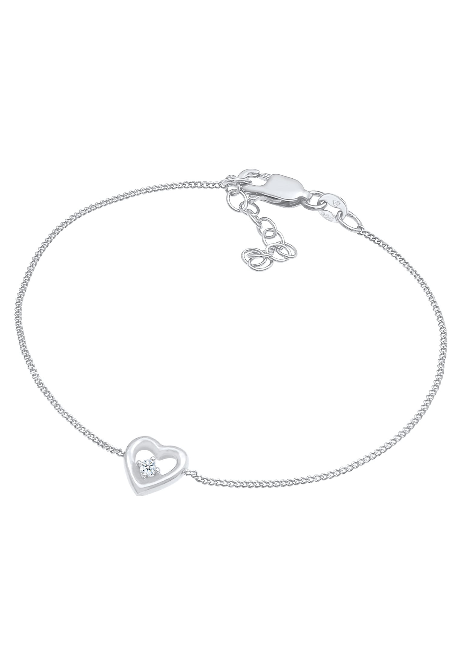 Elli DIAMONDS Armkette »Armband Herz Liebe Romantik Diamant (0.03 ct) 925 Silber«