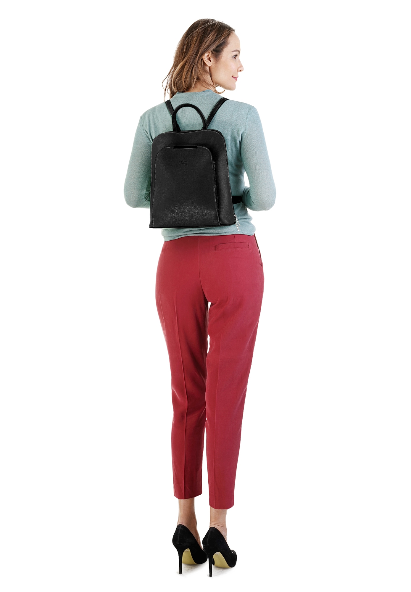 Cluty Cityrucksack, echt Leder, Made in Italy