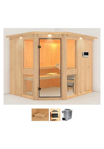 Karibu Sauna »Aline 3«, (Set), 9-kW-Ofen mit externer Steuerung kaufen