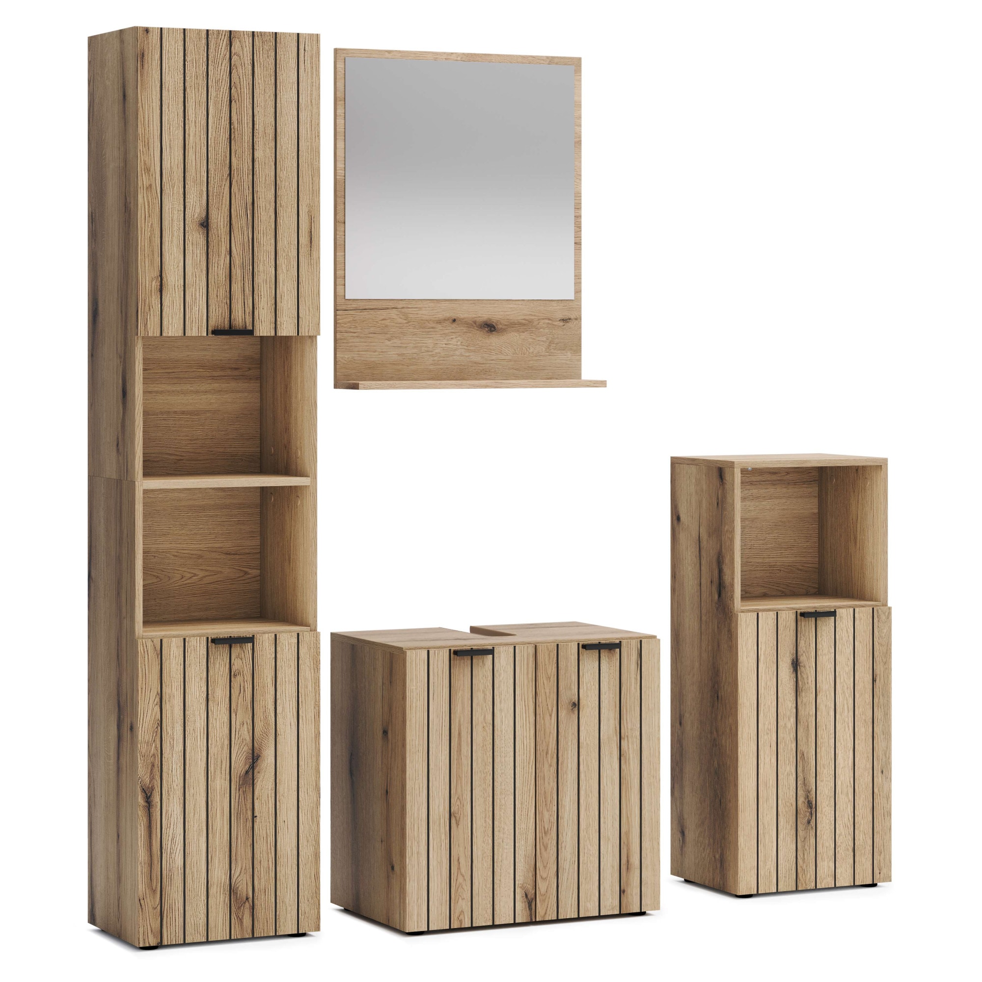 OTTO home Waschbeckenunterschrank »Baltrum« Breite 60 cm dekorative Lamellenoptik