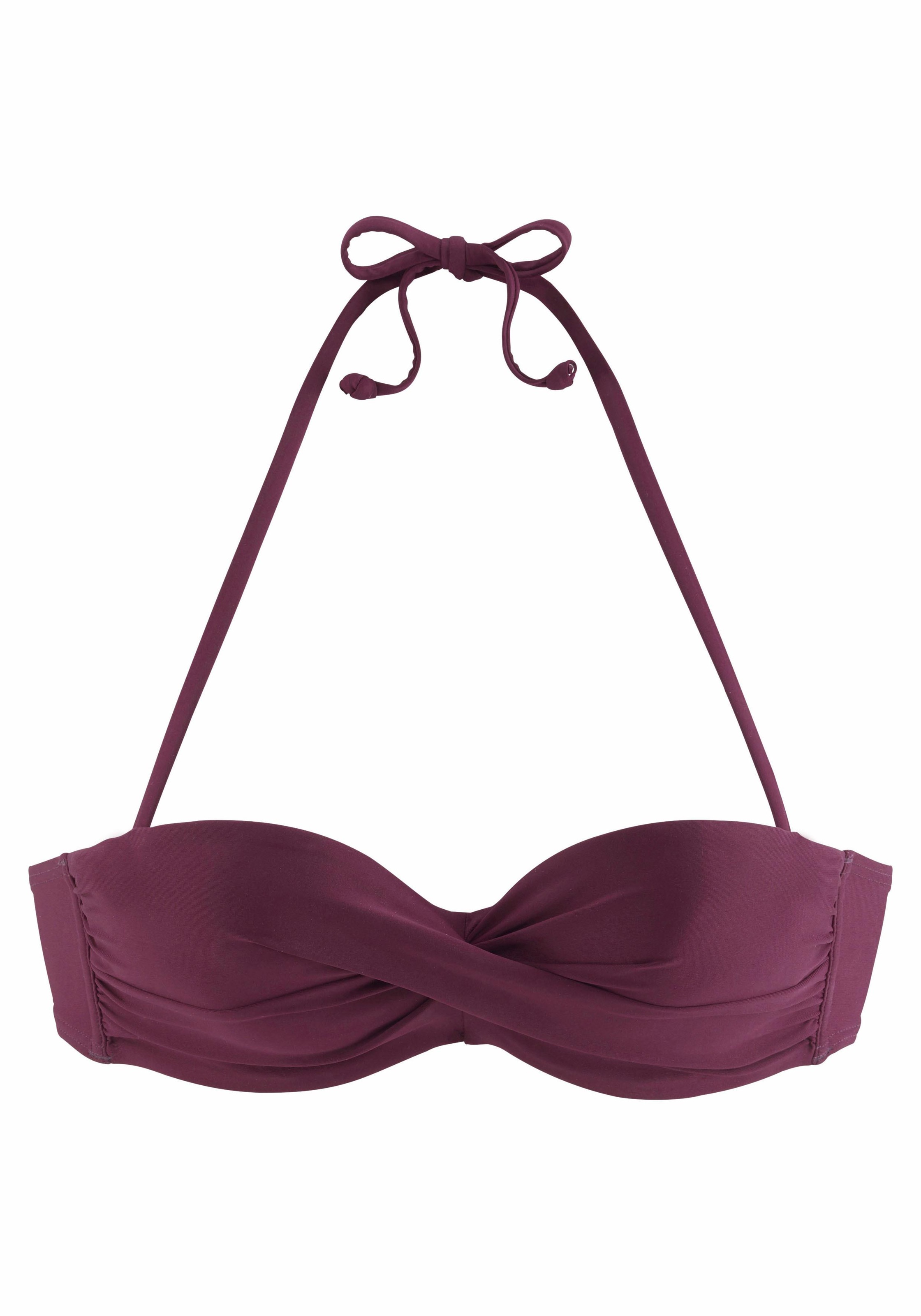 LASCANA, Damen, »Italy« mit seitlichen Stäbchen, bordeaux, Cup E, 34 - Cup E, bordeaux, Klassisches Design