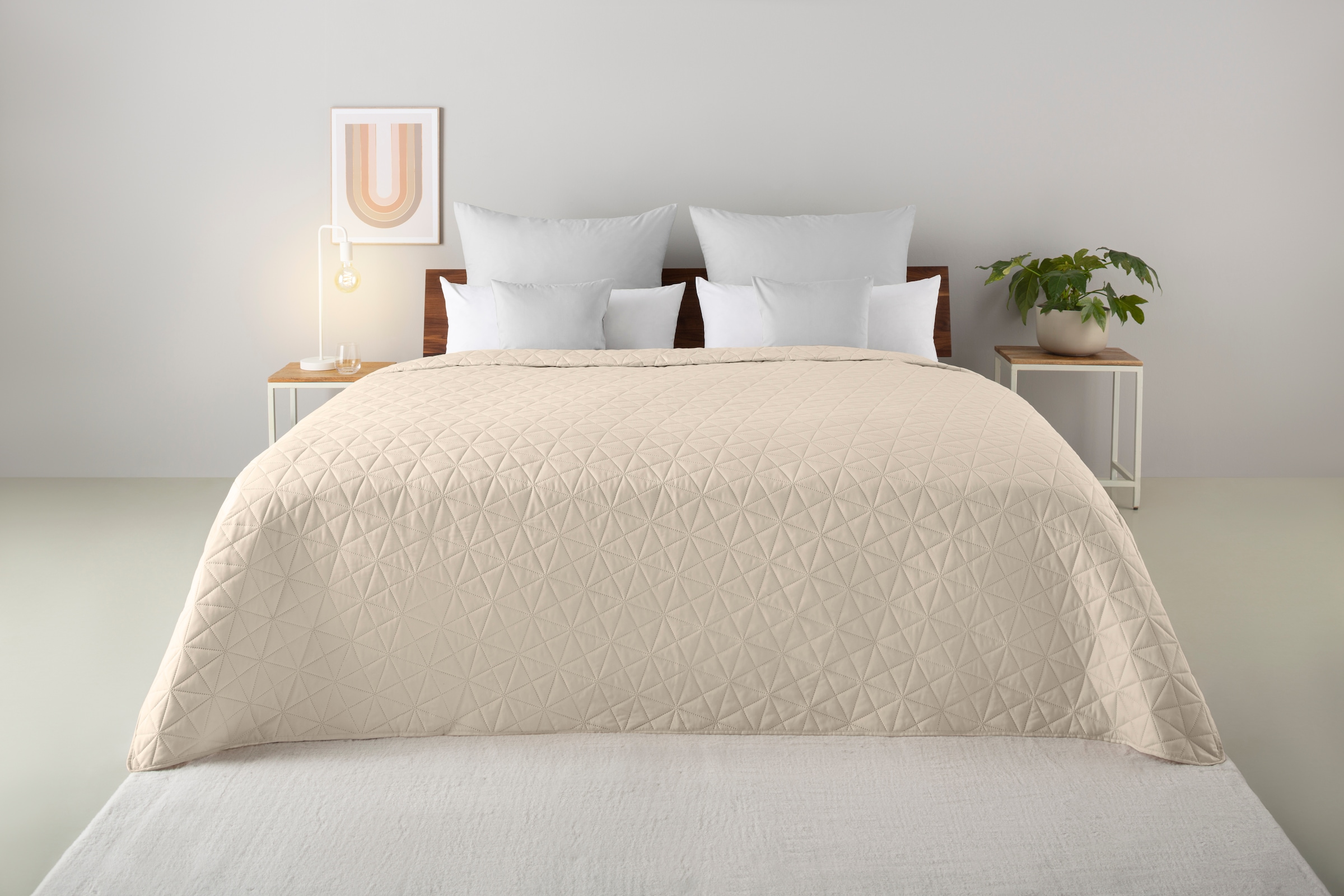 OTTO home Tagesdecke "Tesso" unifarben mit grafischem Muster