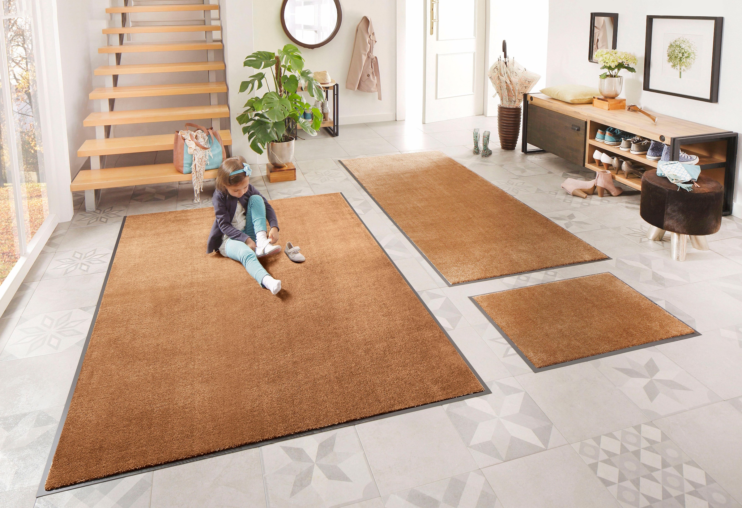 HANSE Home Fußmatte »Deko Soft, Türmatte«, rechteckig, 7 mm Höhe, waschbar, Unifarben Design, Rutschfest,Robust, Pflegeleicht, Saugfähig