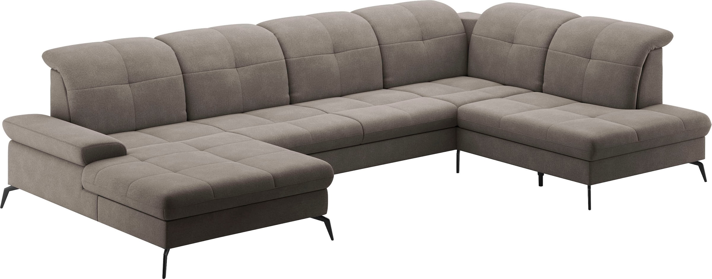 sit&more Wohnlandschaft »Amica, U-Form, inkl. Sitztiefenverstellung und Armteilverstellung« wahlweise mit Kopfteilverstellung, Bettfunktion und Bettkasten