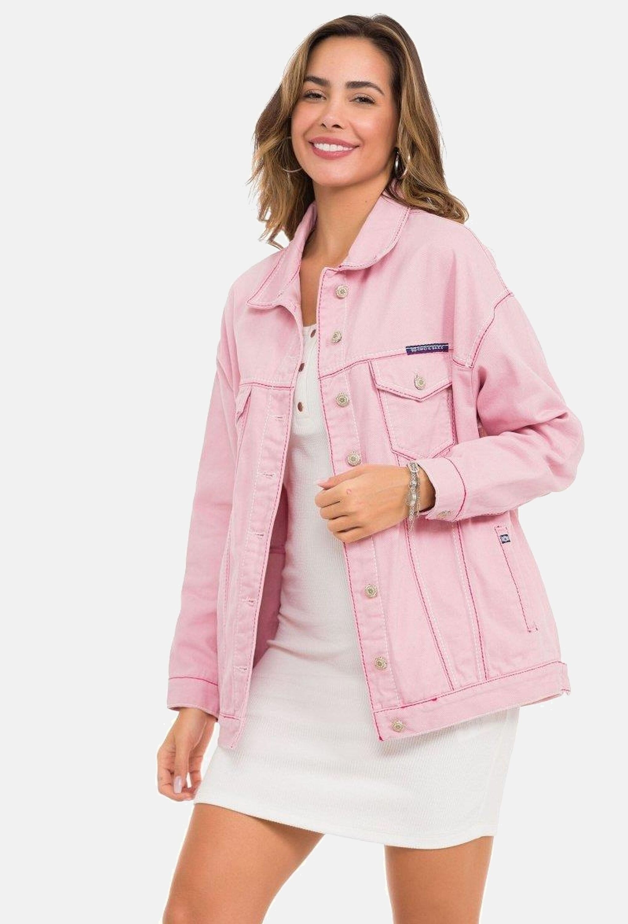 Cipo & Baxx Jeansjacke »Cipo & Baxx Jeansjacke« ohne Kapuze Mit praktischen Brusttaschen, WJ212