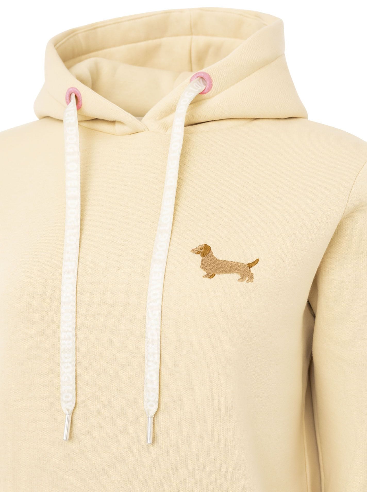 Zwillingsherz Hoodie »"Kleiner Dackel"«, mit gesticktem Dackel, bedruckten Bändern und Tasche