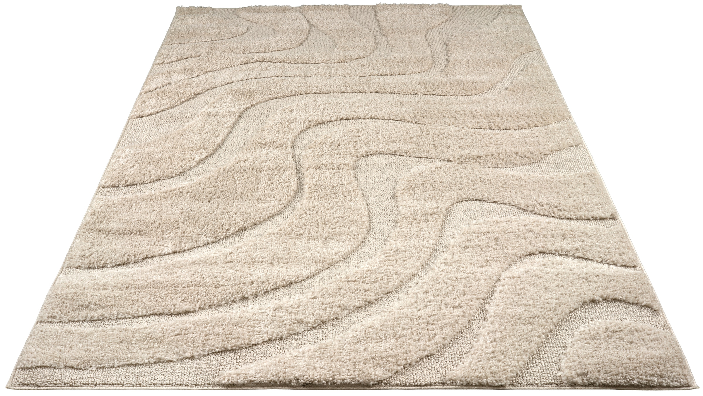 OTTO home Teppich »Flowa, Wellenmuster, Hoch-Tief« rechteckig 20 mm Höhe Modernes Design, 3D Optik, Designteppich, Wohnzimmer
