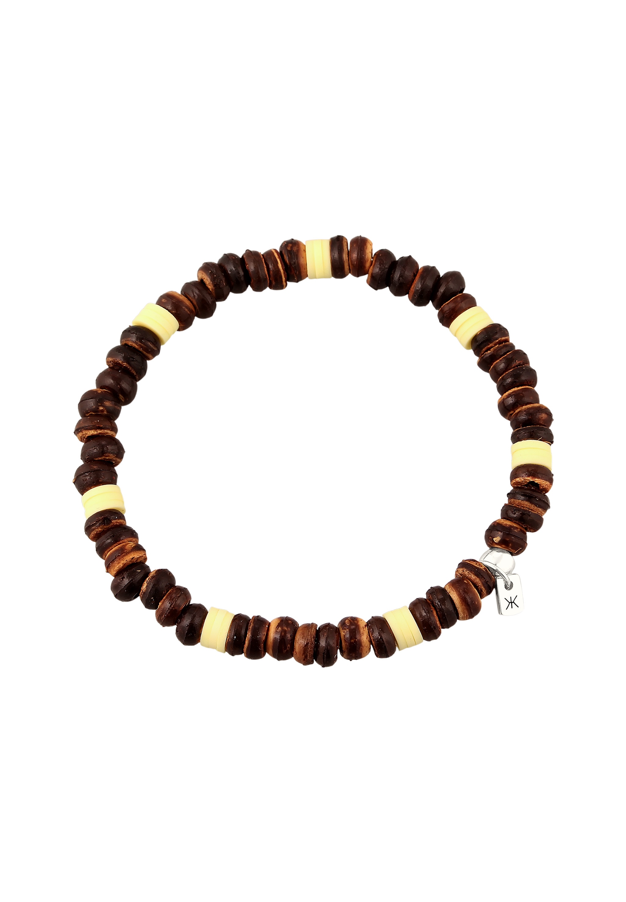 Kuzzoi Armkette »Armband Kokosnuss Perlen Braun 925 Sterling Silber«