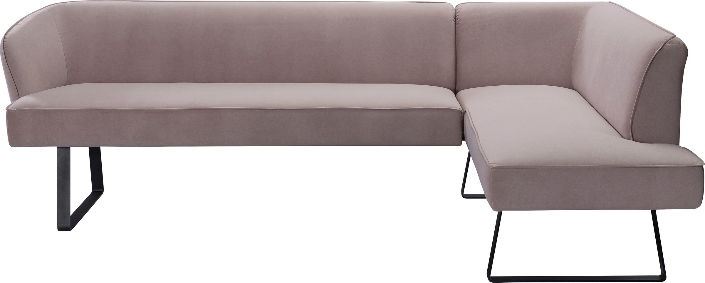 exxpo - sofa fashion Eckbank »Americano«, mit Keder und Metallfüßen, Bezug in verschiedenen Qualitäten