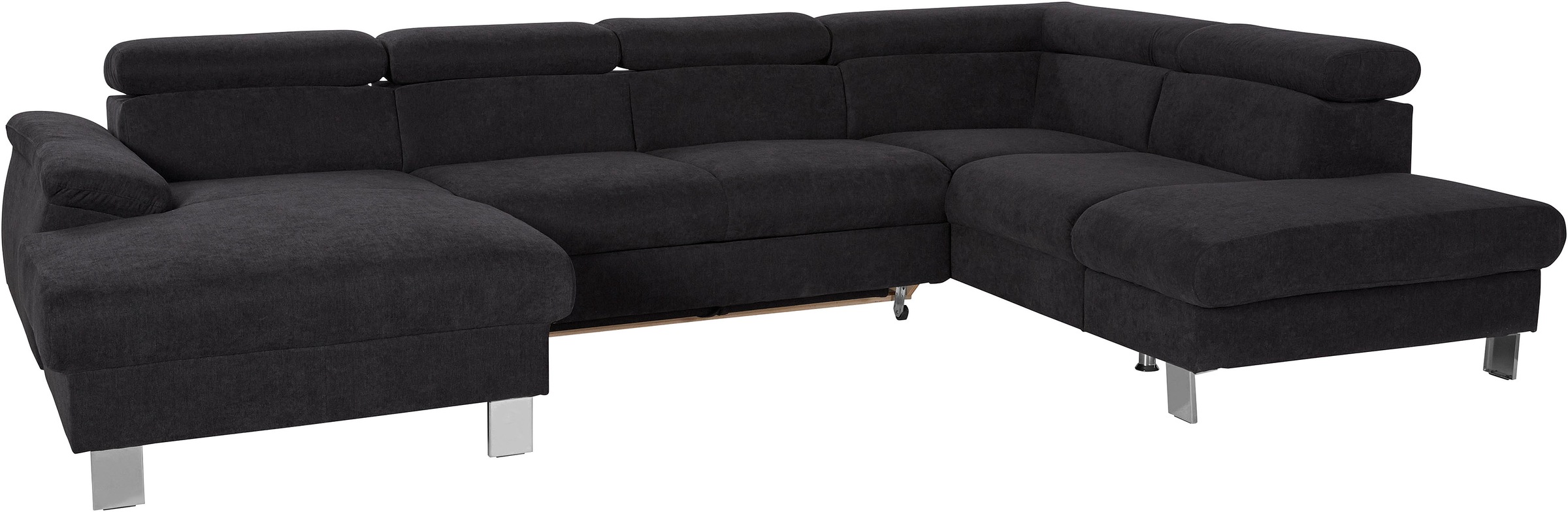 COTTA Wohnlandschaft »Komaris U-Form, B: 320 cm«, mit Kopfteilverstellung, optional Bettfunktion, Bettkasten & Licht