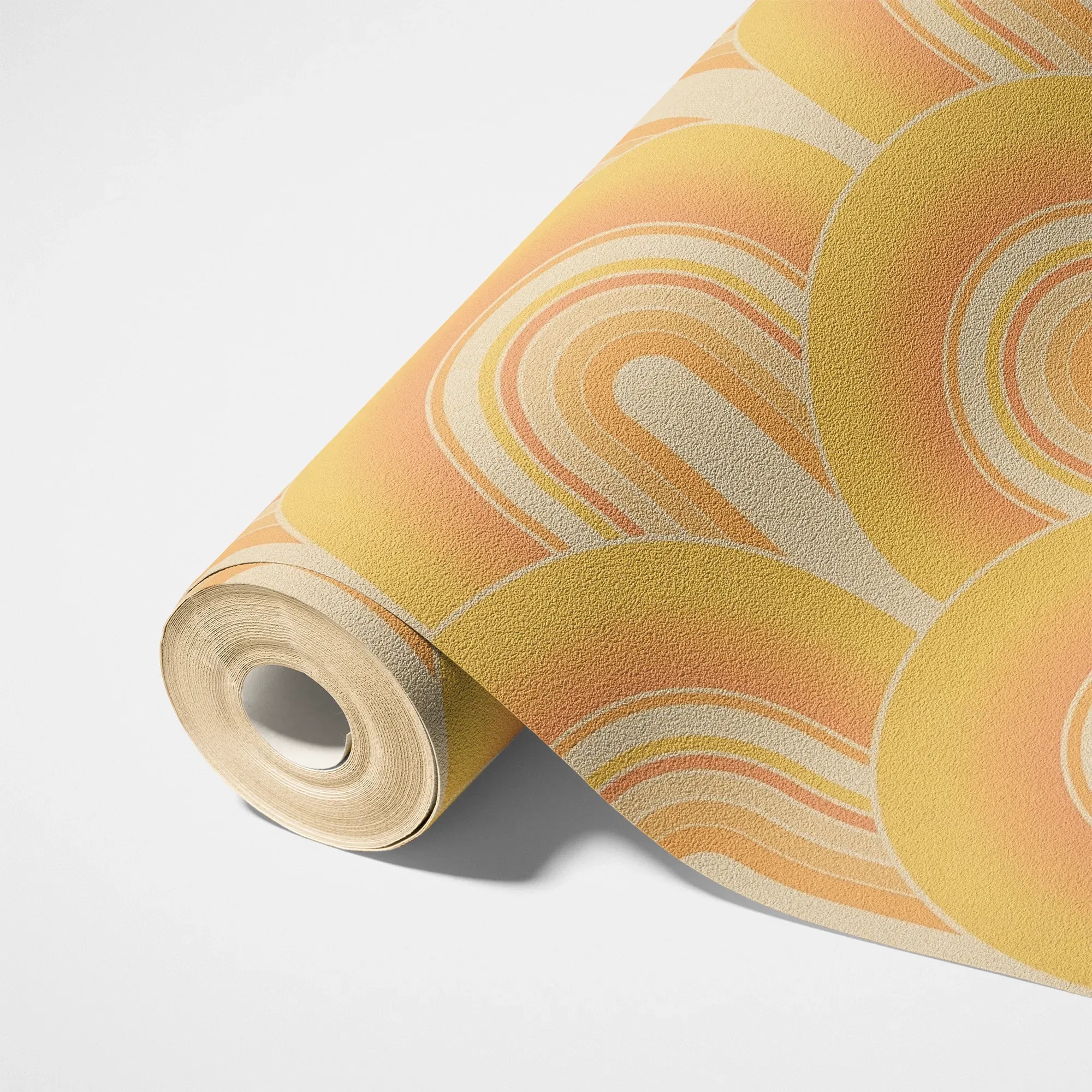 A.S. Création Vliestapete »Retro-Grafik« Retro leicht strukturiert Vliestapete Retro Art-Déco 3D-Grafik, Creme, Gelb und Orange