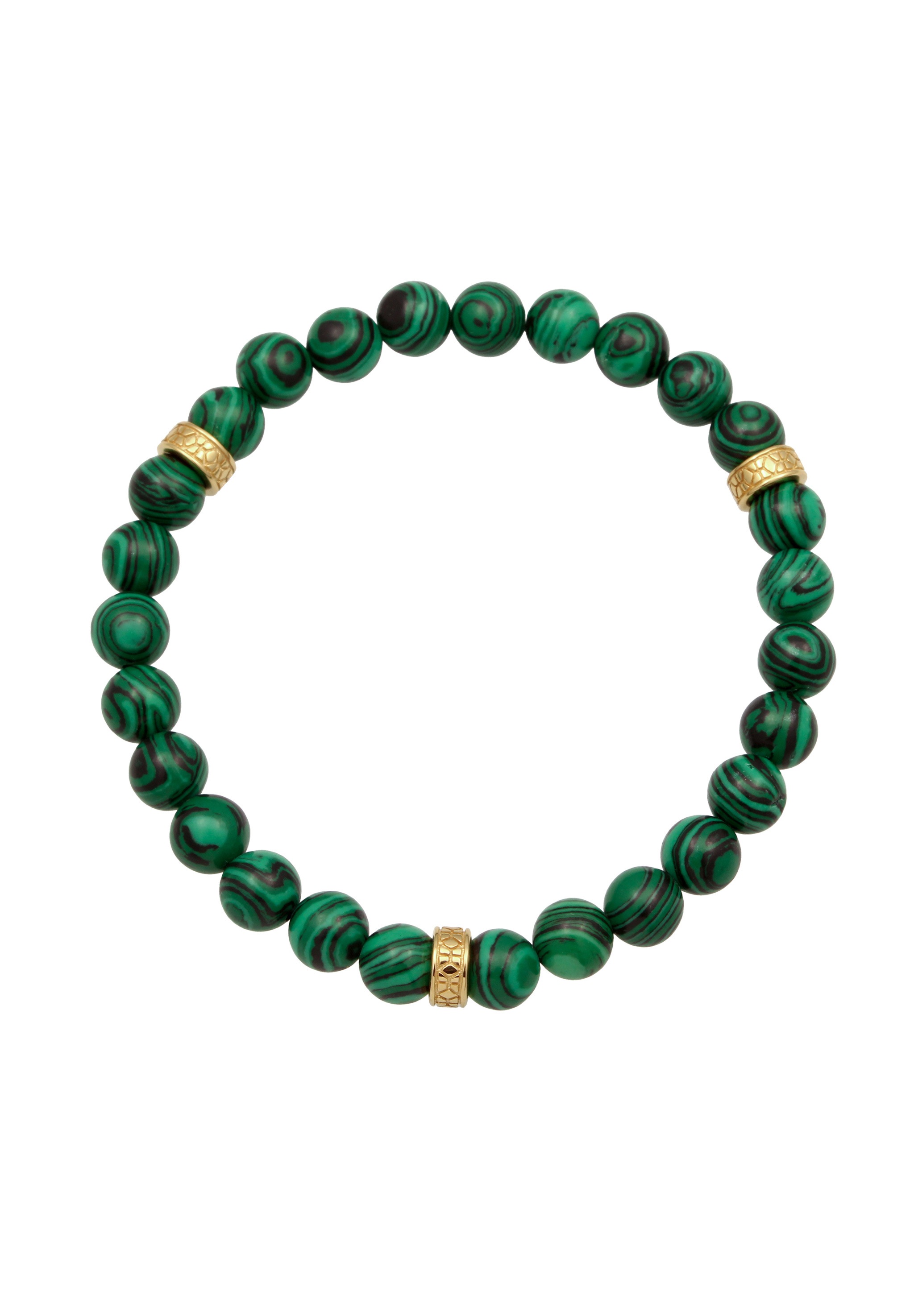 Kuzzoi Armkette »Armband Herren synth. Malachit Bead Oxidiert 925 Silber«