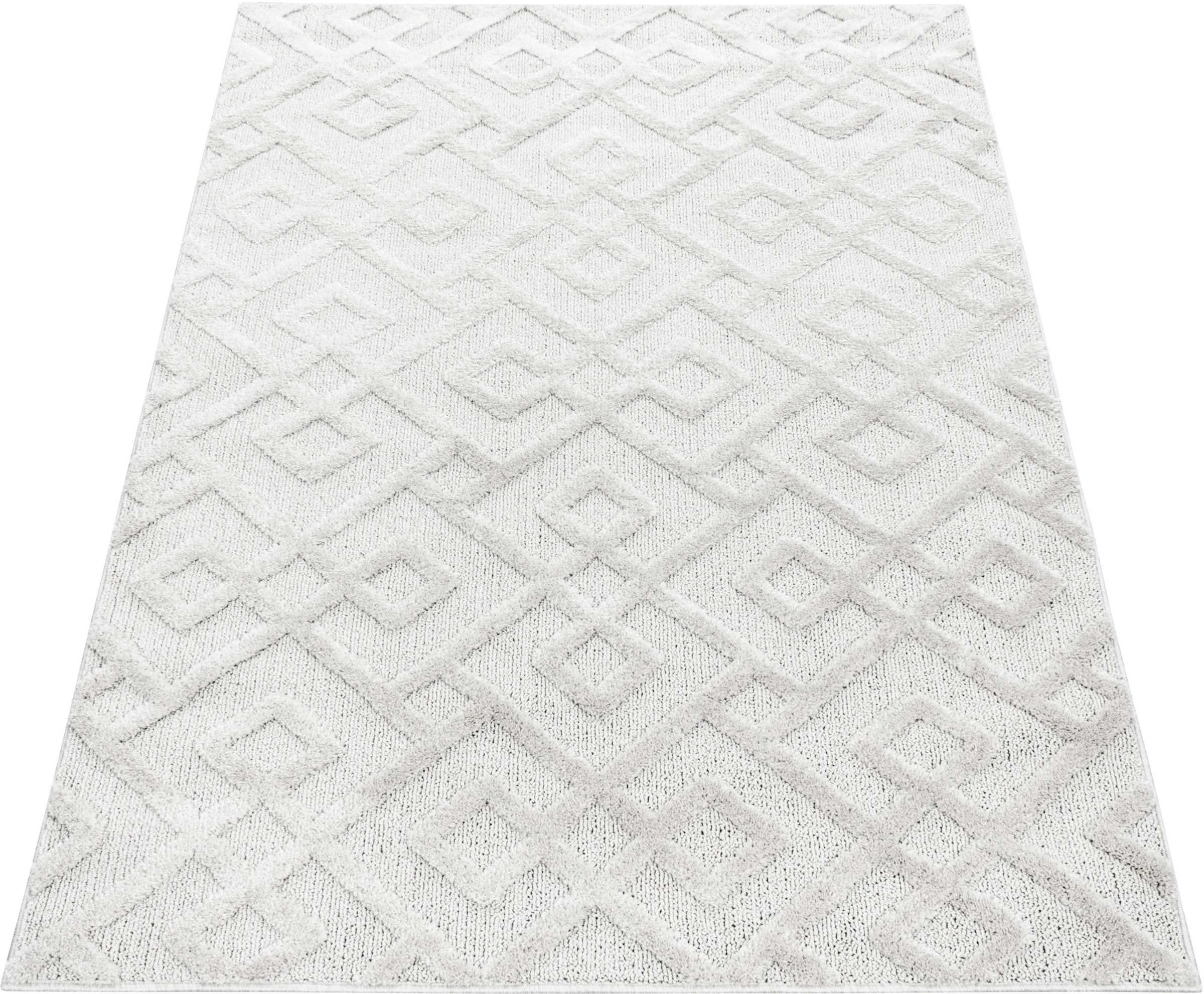 Ayyildiz Teppiche Teppich »PISA 4708«, rechteckig, 20 mm Höhe, Läufer, rund, Hoch Tief Struktur, Wohnzimmer, Schlafzimmer