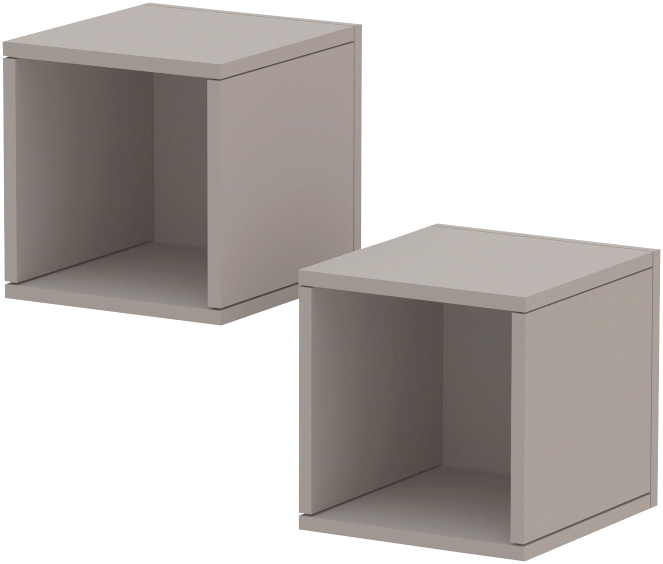 Home affaire, Wandregal »Infinity« Set, 2 kleine Würfelregale, 2 Stk. tlg. Würfelregal 2er-Set, Breite 28 cm, Höhe 29 cm, Cashmere, FSC -