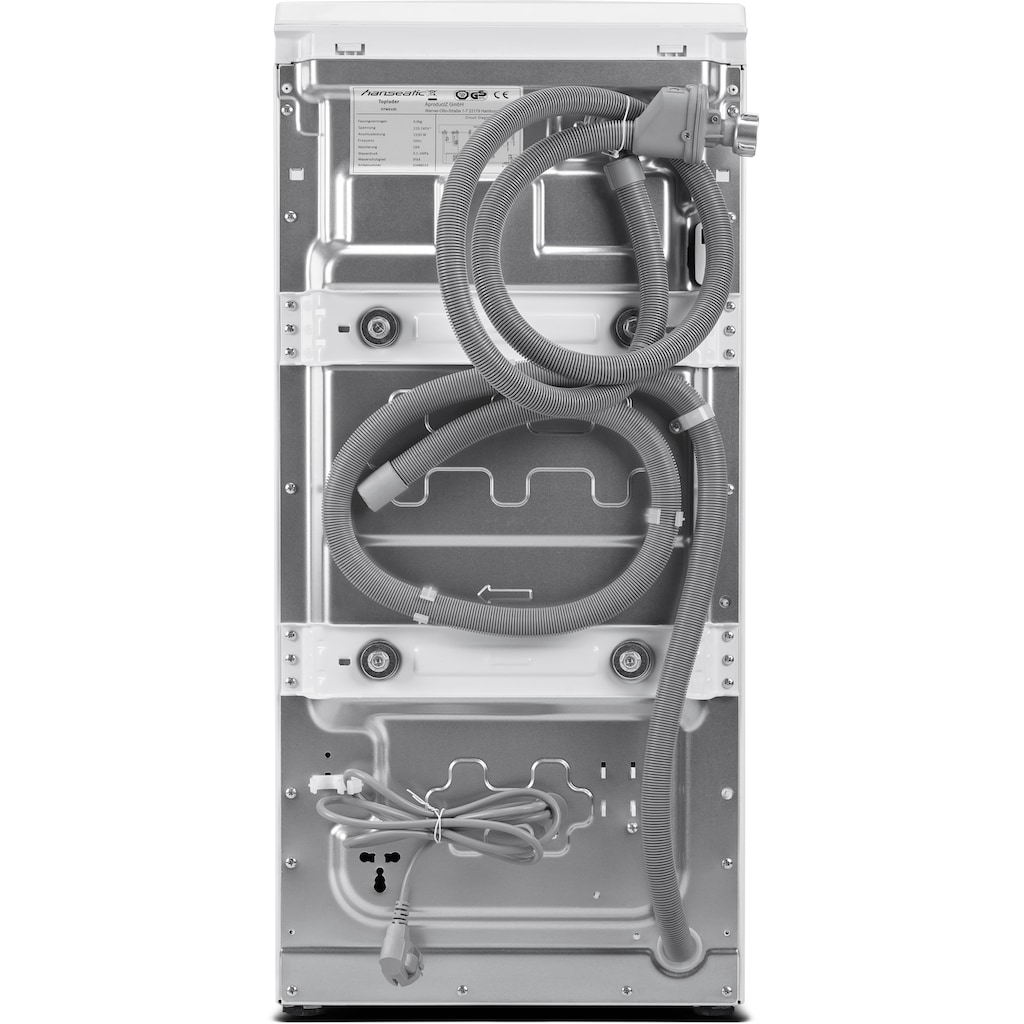 Hanseatic Waschmaschine Toplader, HTW610D, 6 kg, 1000 U/min, Mengenautomatik, Überlaufschutzsystem