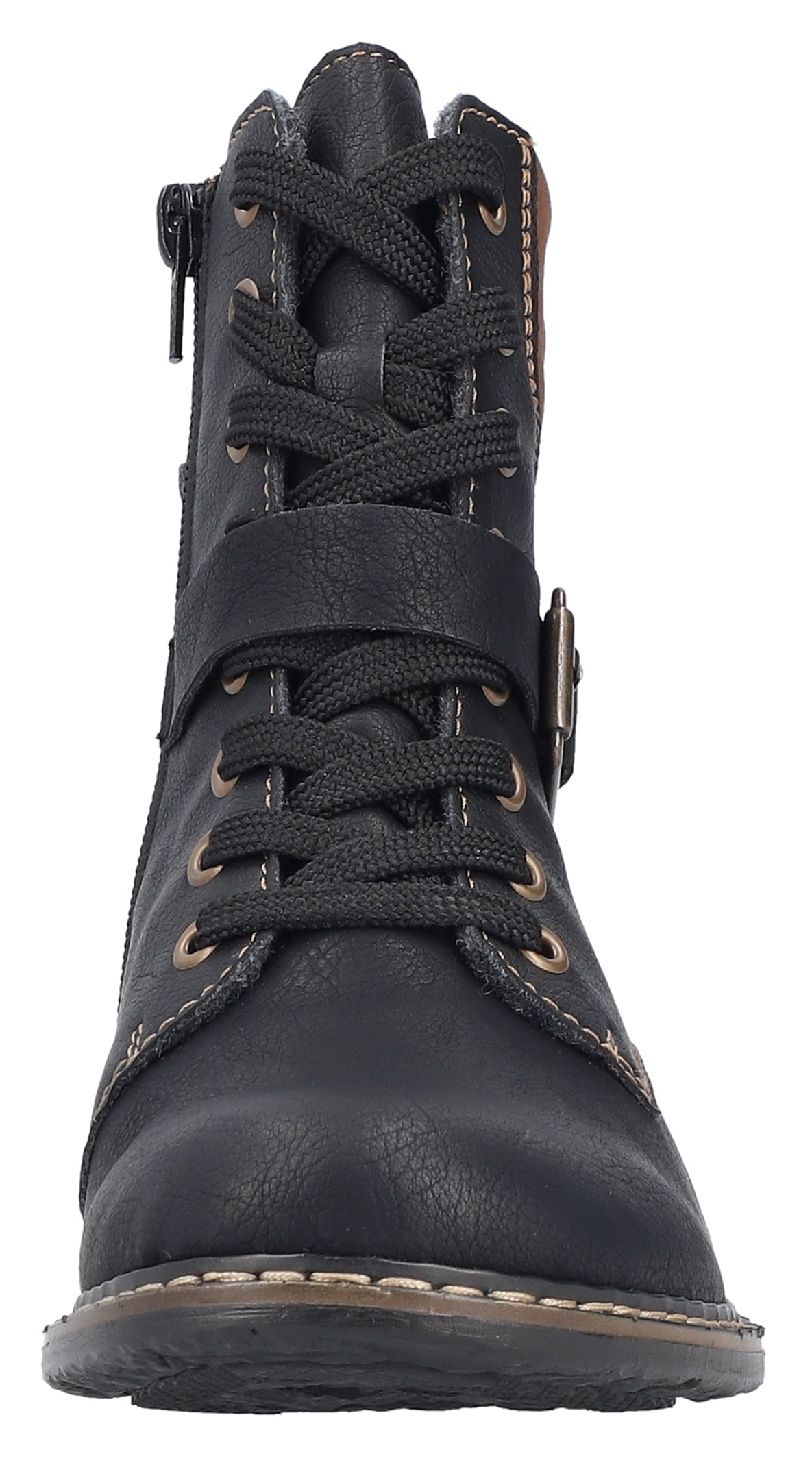 Rieker Schnürstiefelette  Schnürboots, Stiefelette, Blockabsatz, mit gepolstertem Schaftrand