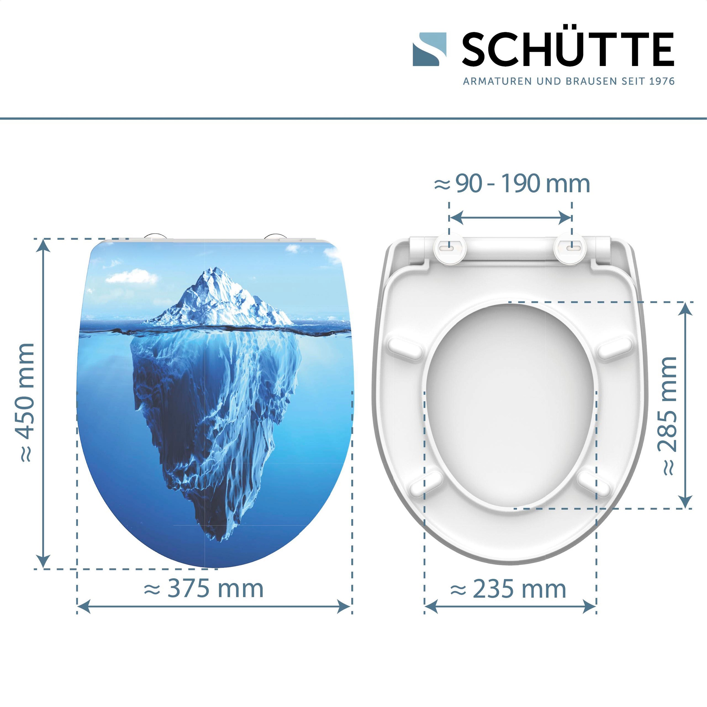 Schütte WC-Sitz »Iceberg«, Duroplast, mit Absenkautomatik und Schnellverschluss, High Gloss