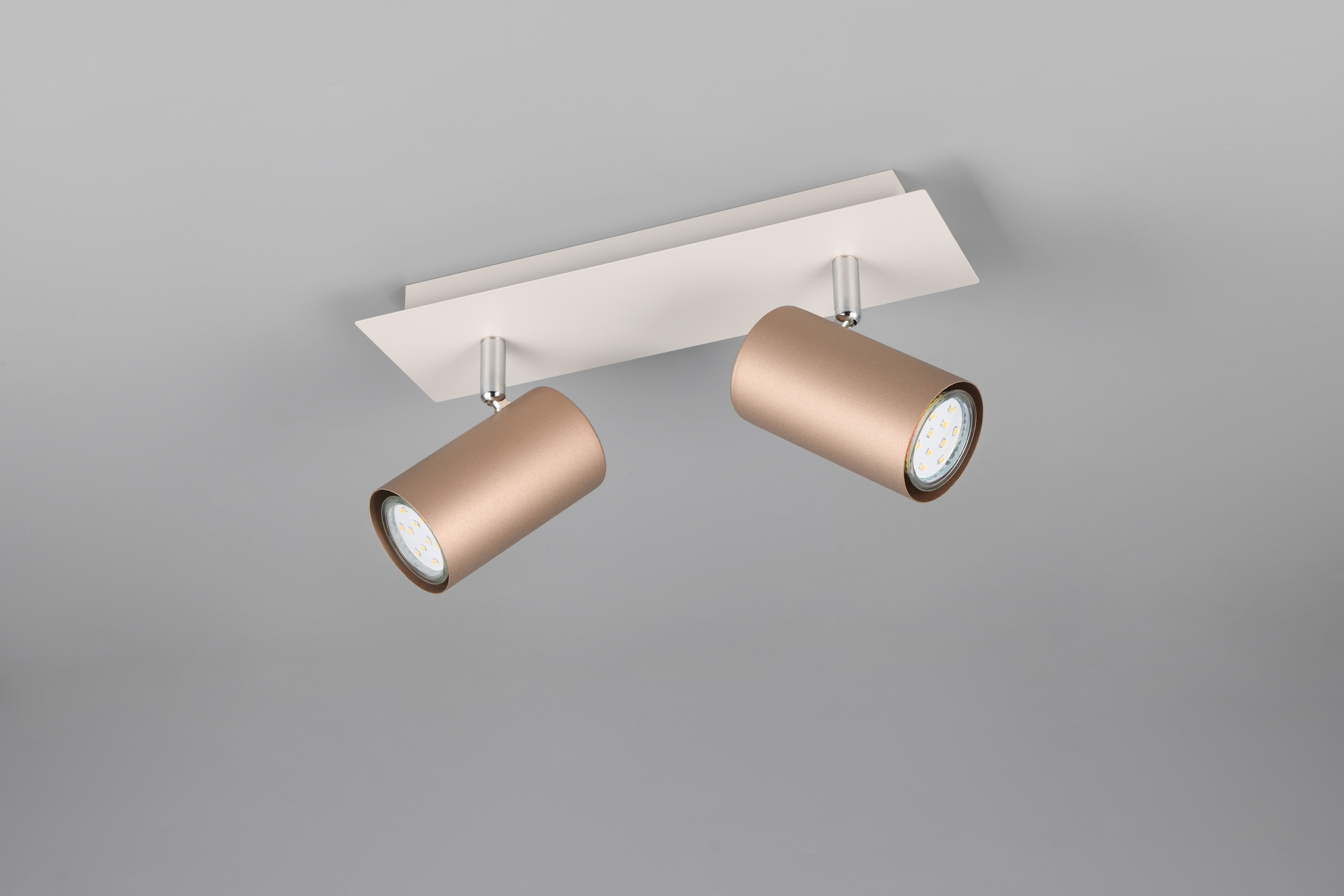 TRIO Leuchten Deckenstrahler »MARLEY, GU10 Deckenspot 1-flammig, exkl 2x GU10 max 35W, Wandspot« GU10 1 Stk. warmweiß - kaltweiß flexibel verstellbarer GU10 Deckenspot in coffee + warm grey, 30x9 cm