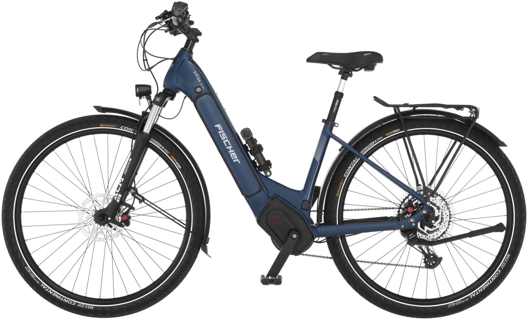 FISCHER Fahrrad E-Bike »VIATOR 8.0i Damen 43«, 12 Gang, SRAM, Eagle SX, Mittelmotor 250 W, (mit Faltschloss), Pedelec, Elektrofahrrad für Damen u. Herren
