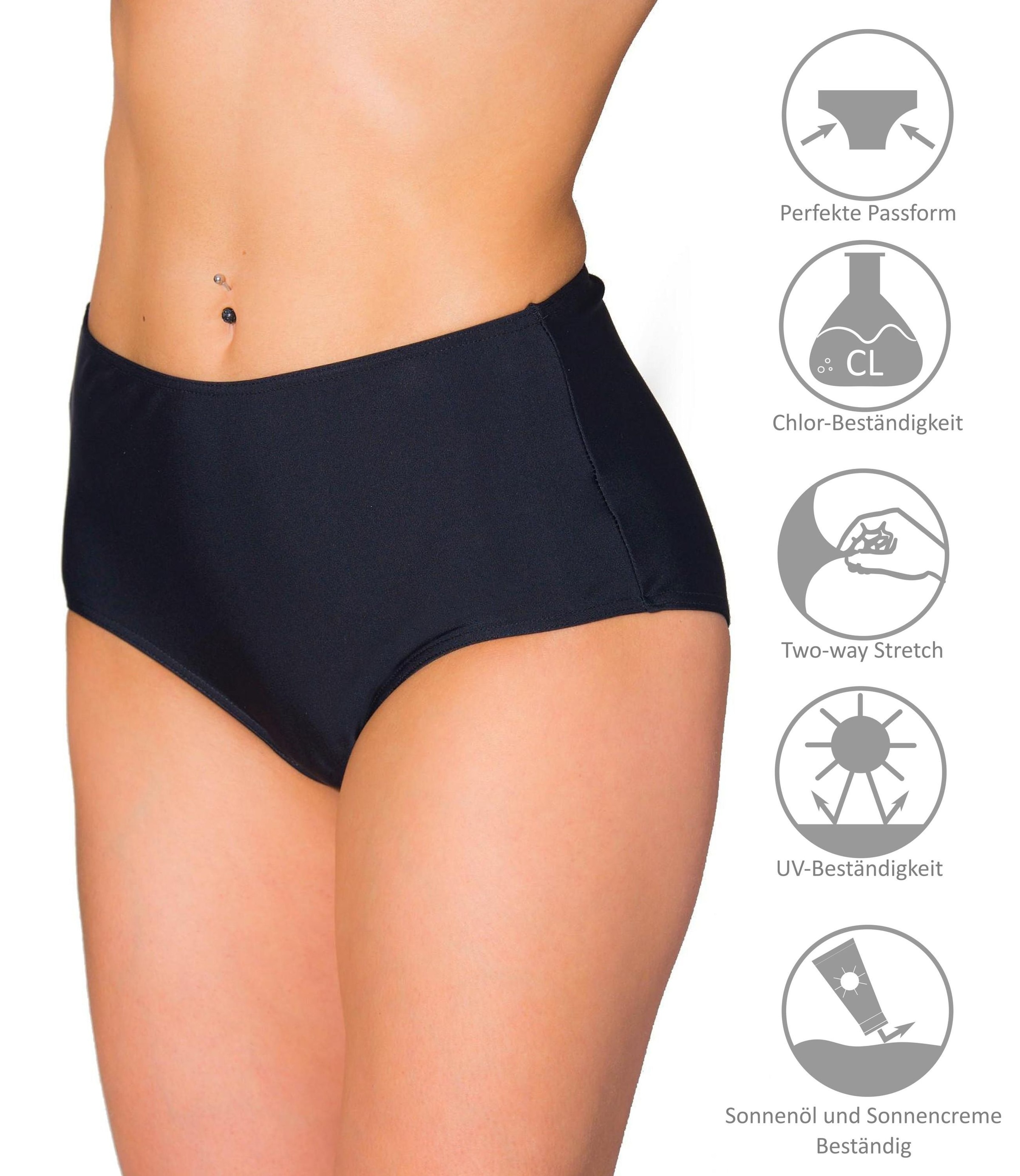 AQUARTI Bikini-Hose »Bikinihose Aquarti Damen Bikinihose Bikini-Slip mit Hohem Bund«