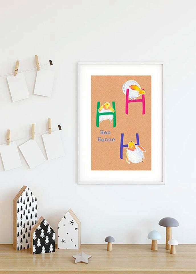 Komar Bild »ABC Animal H«, Buchstaben, (1 St.), Wandbild zur Dekoration - ohne Rahmen