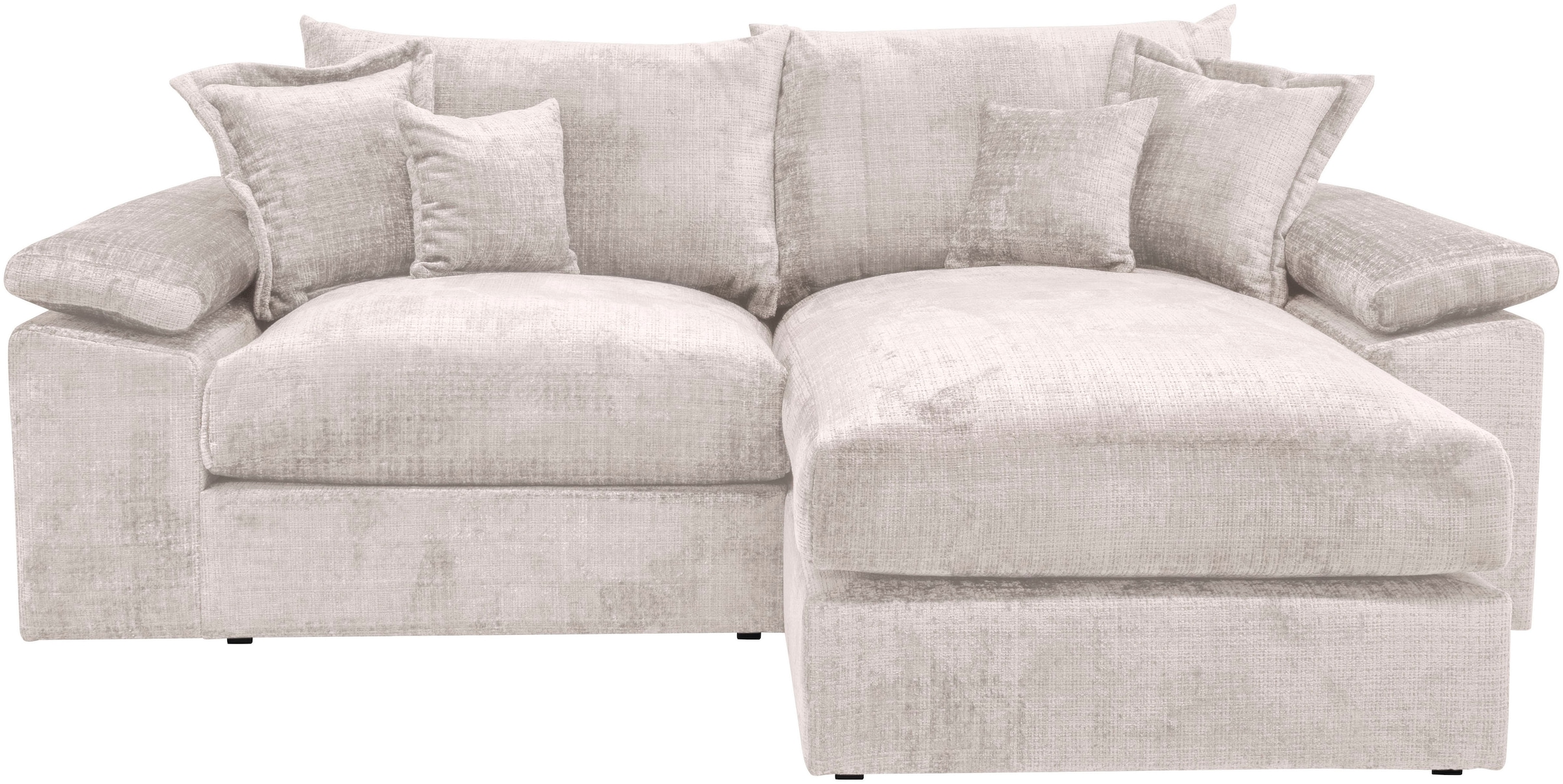 Home affaire Ecksofa »Soft&Cosy XL L-Form, B: 246 cm«, Mega-Sofa, Cord oder Chenille-Struktur, mit Federkern & 4 Zierkissen