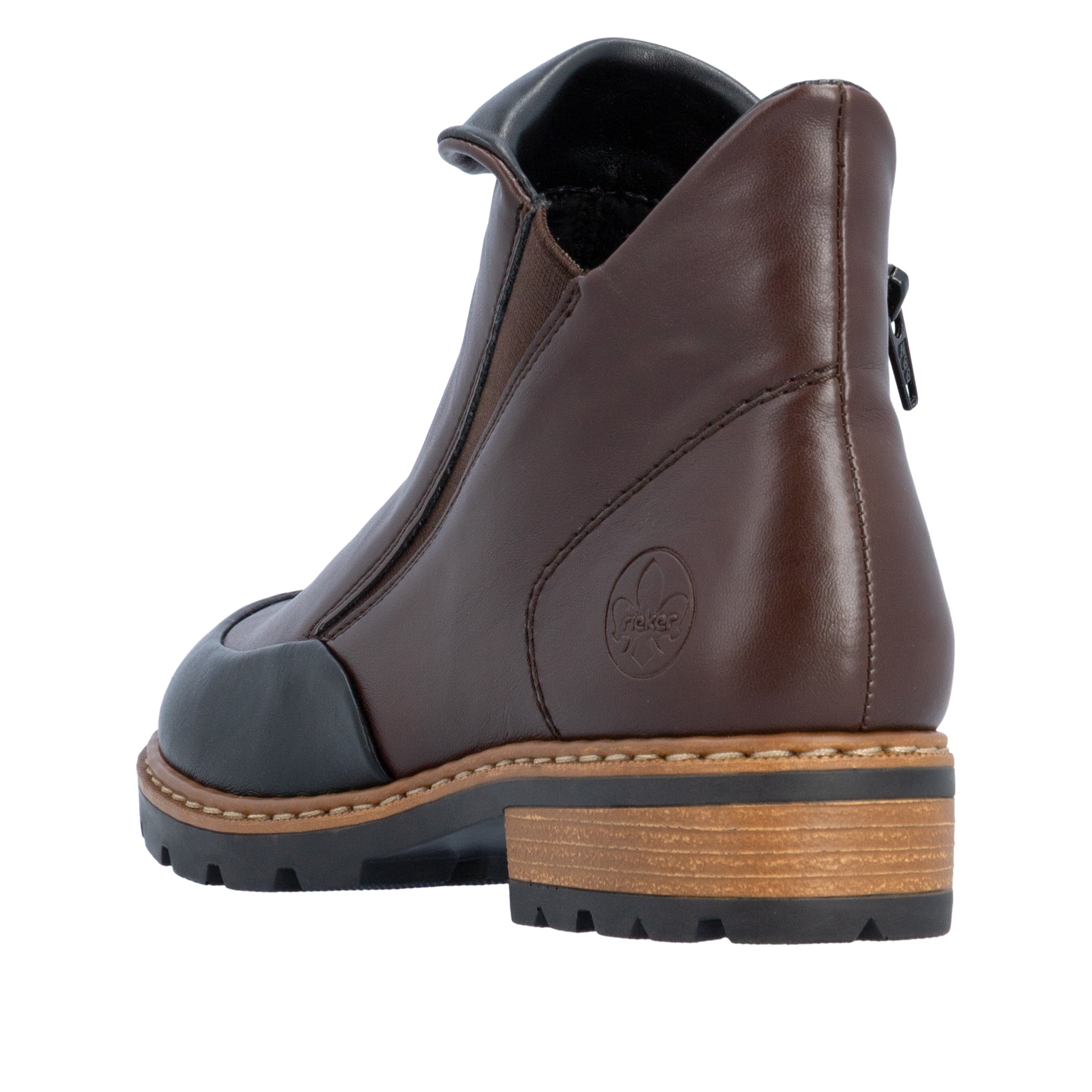 Rieker Chelseaboots  Ankleboots, Stiefelette, Blockabsatz, mit Kragen und Reißverschluss