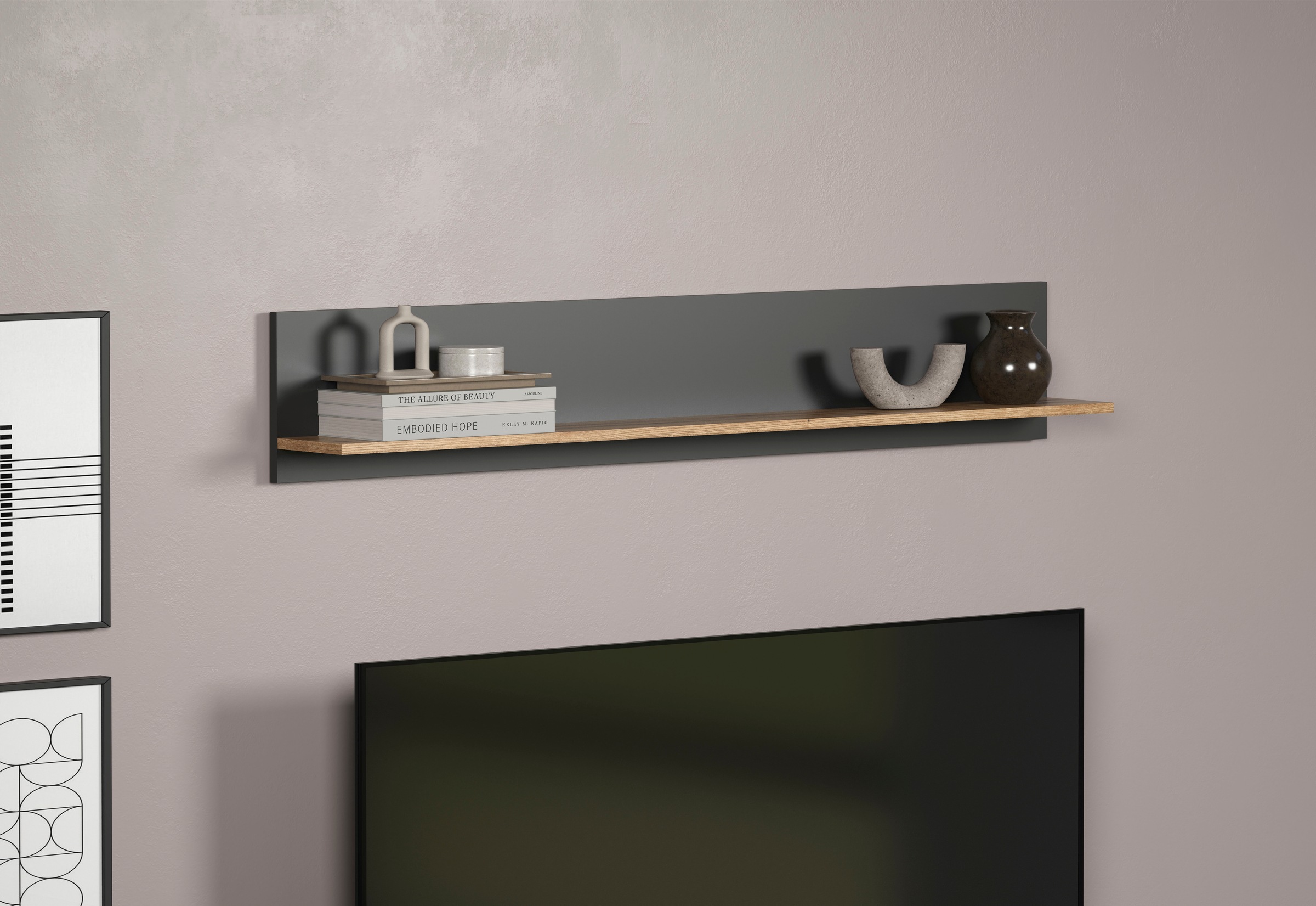 Home affaire Wandboard »Estepona« 1 Stk. tlg. Wandboard mit Ablage - (B/T/H) 150/18/25 cm