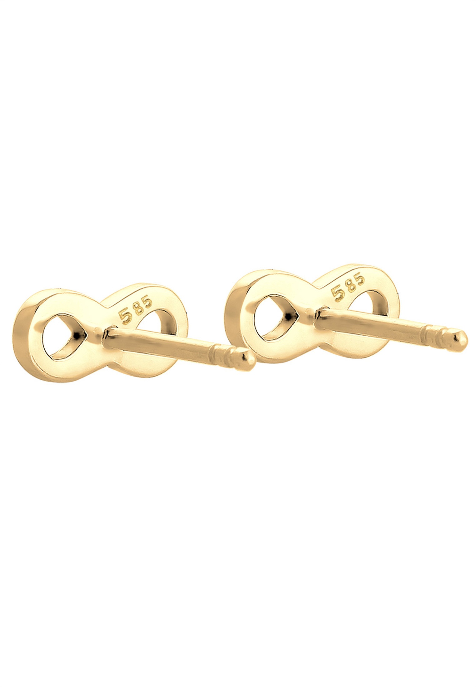 Elli DIAMONDS Paar Ohrstecker »Ohrringe Ohrstecker Infinity Diamant Weiß Brillantschliff (0.03 ct) 585 Gelbgold«