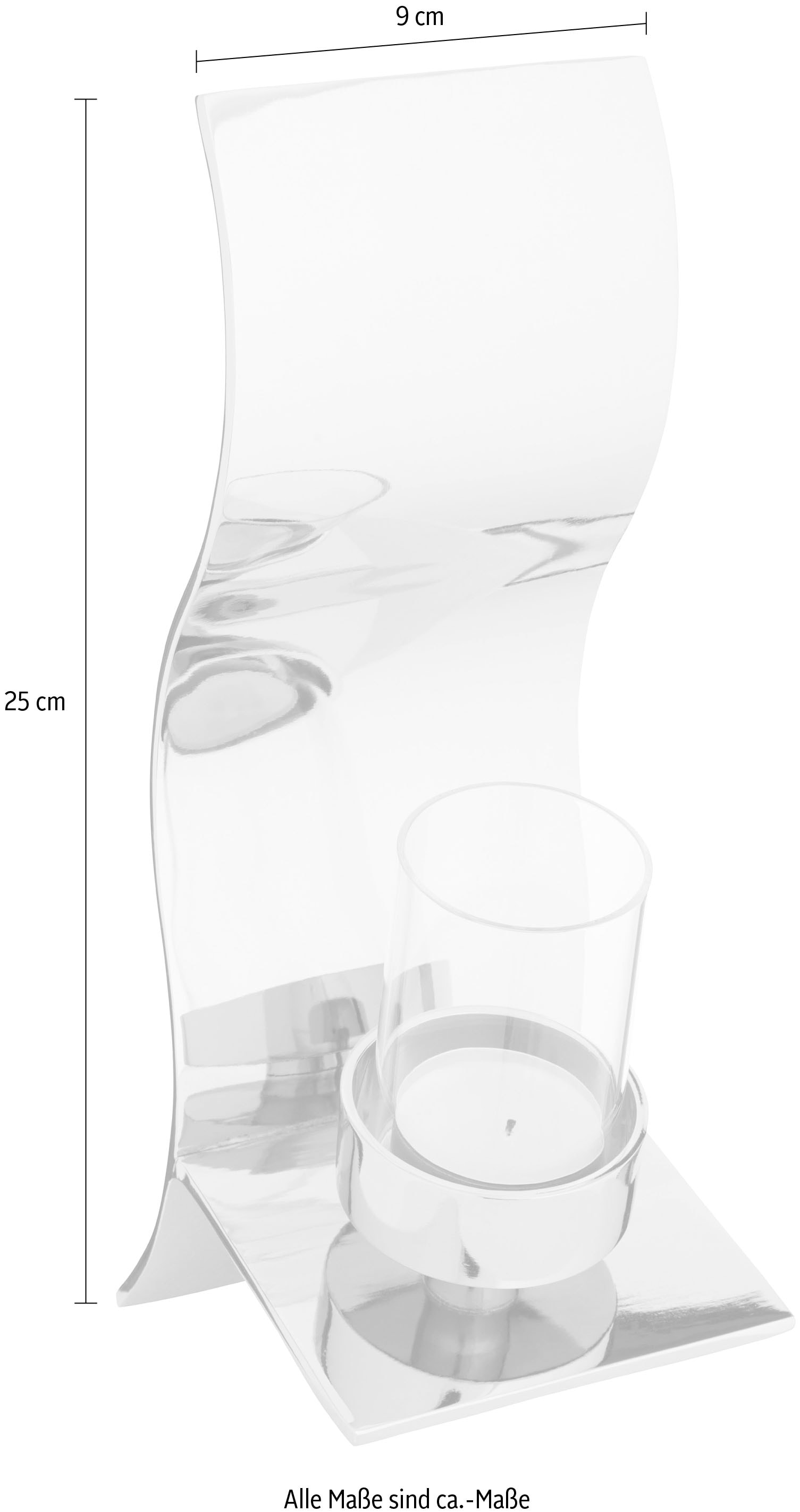 Aluminium, St.), bestellen Glas, Wandkerzenhalter silber«, Fink bequem (1 modern, »WAVE, silberfarben
