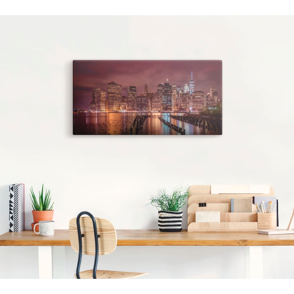 Artland Wandbild »New York City Impression bei Nacht«, Amerika, (1 St.)