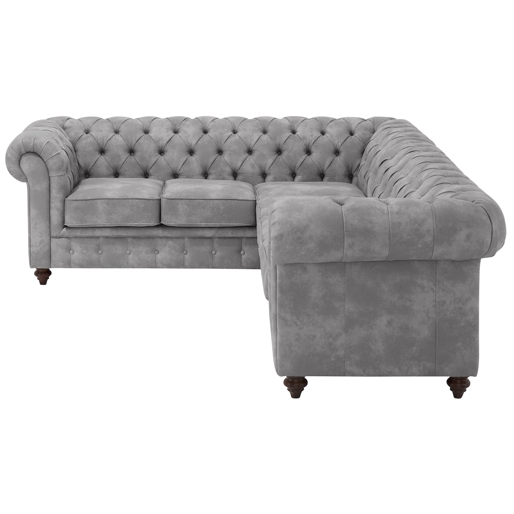 Home affaire Chesterfield-Sofa »Chesterfield Ecksofa, auch in Leder L-Form«