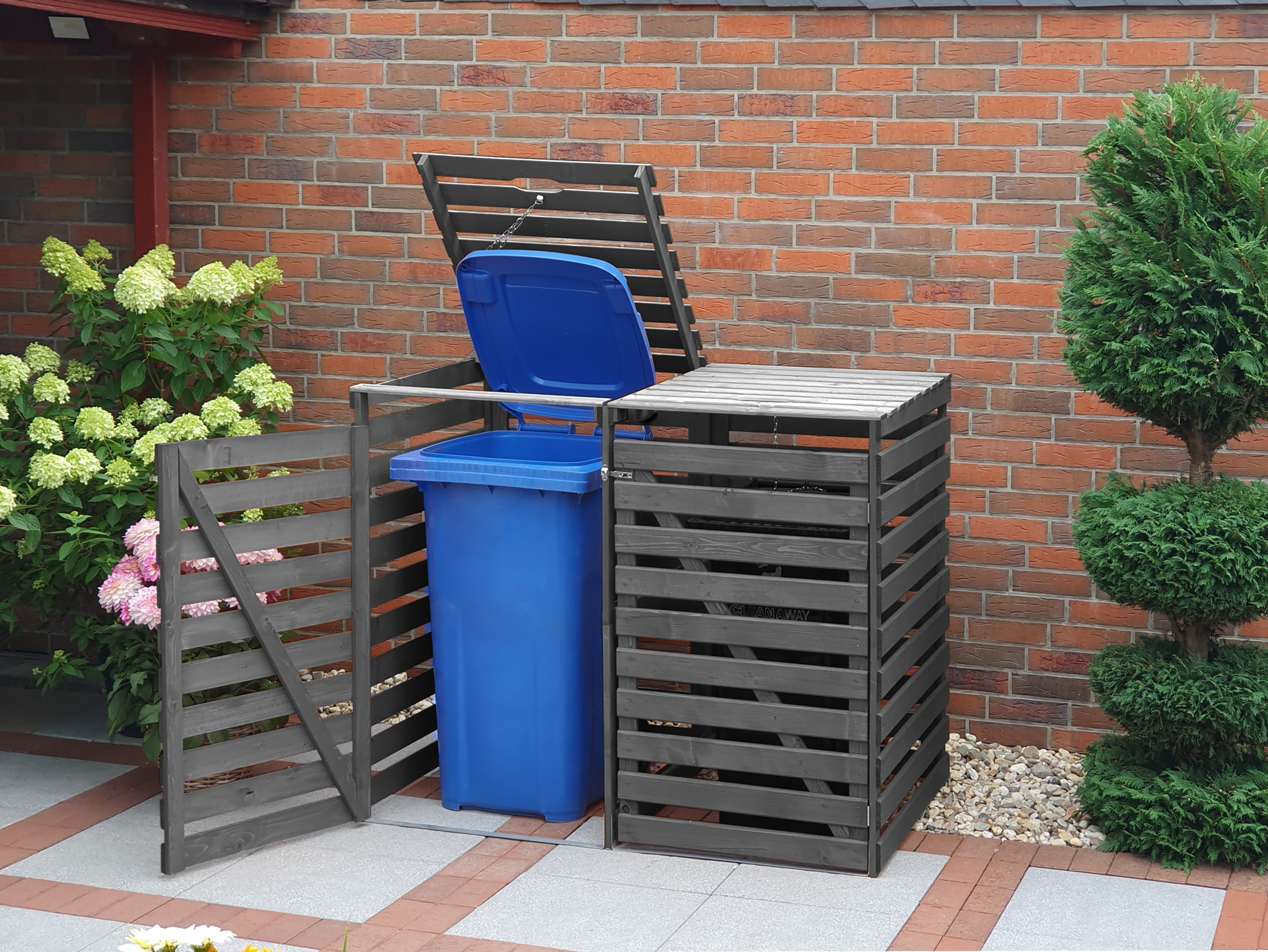 promadino Mülltonnenbox »Vario V« für 2 x 240 l, anthrazit