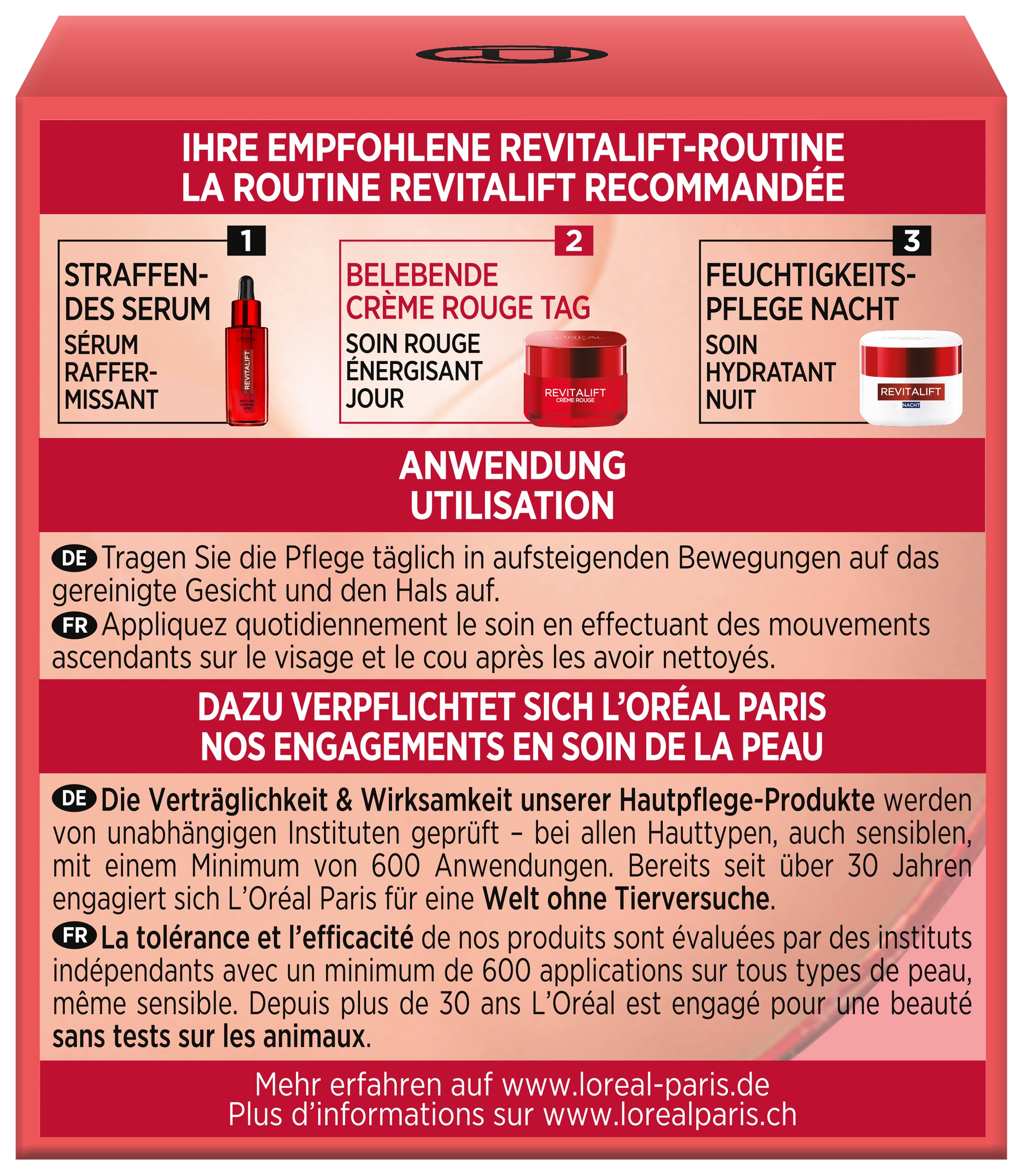 L'ORÉAL PARIS Tagescreme »REVITALIFT KLASSIK CRÈME ROUGE« bekämpft Anzeichen von Müdigkeit, mildert Falten, strafft die Haut
