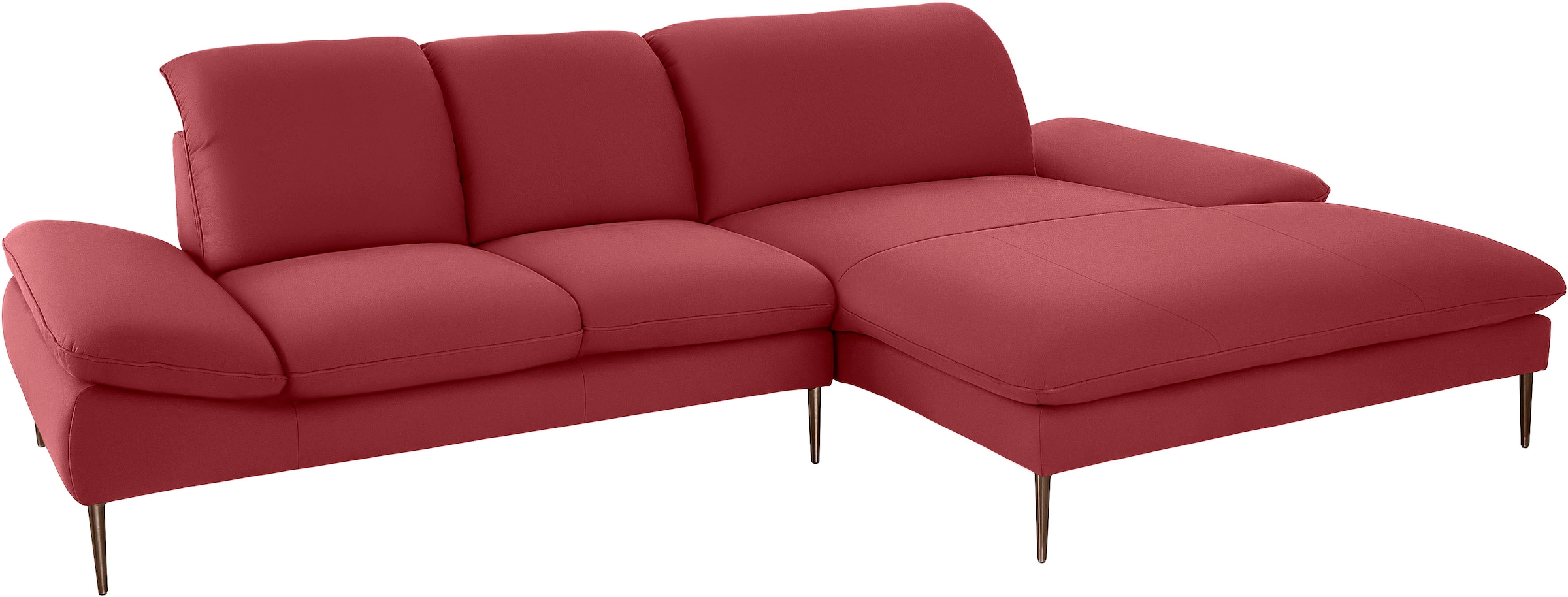W.SCHILLIG Ecksofa »enjoy&MORE, Designsofa, bequem, zeitlos und elegant, L-Form«, Sitztiefenverstellung, Füße bronze pulverbeschichtet, Breite 310 cm