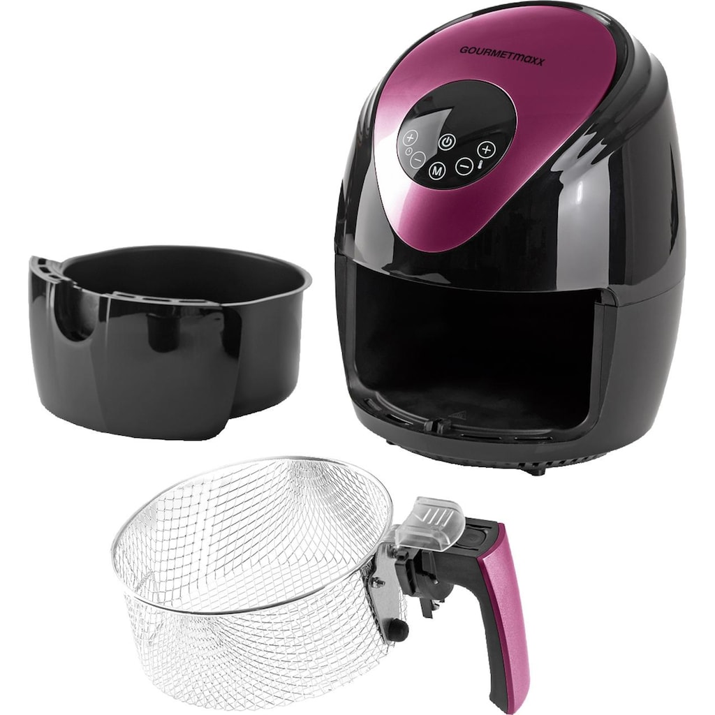 GOURMETmaxx Heißluftfritteuse »Digital, schwarz/beere«, 1500 W