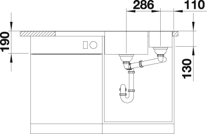 Blanco Granitspüle »AXIA III 6 S«, inkl. Esche-Compound-Brückenschneidbrett, Multifunktionsschale