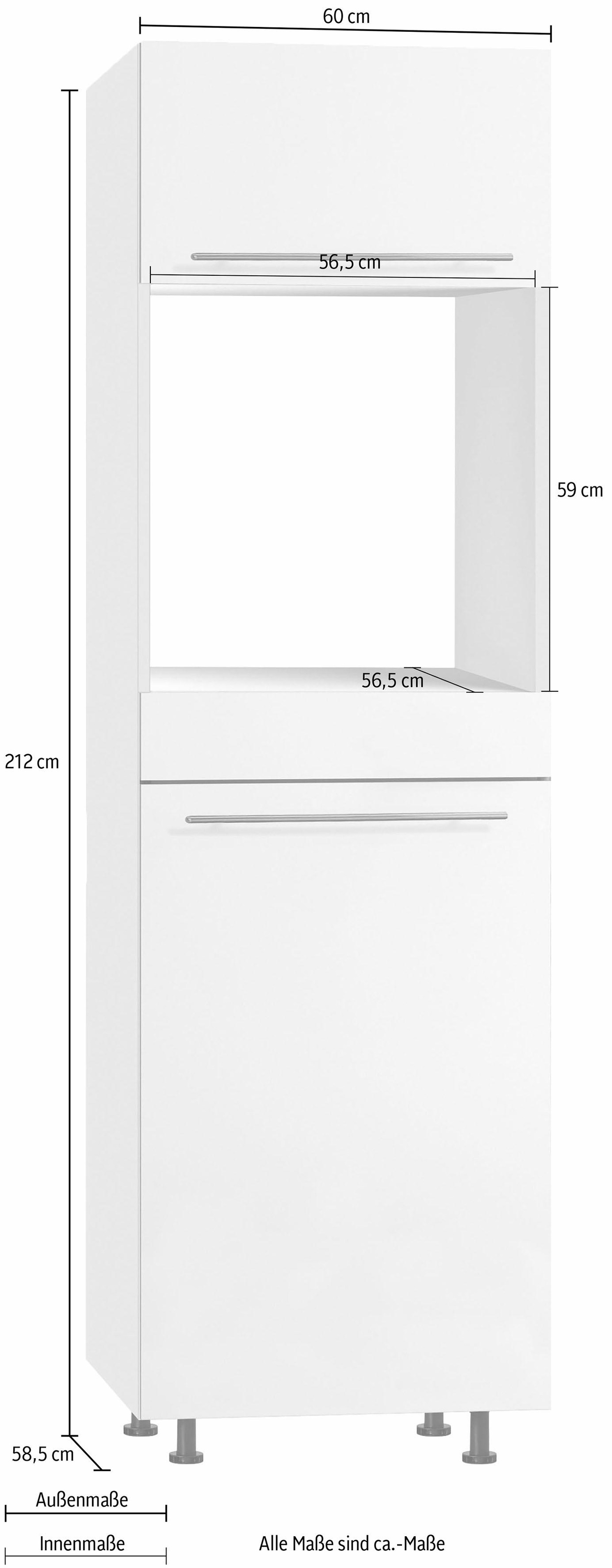 OPTIFIT Backofen/Kühlumbauschrank »Bern«, 60 cm breit, 212 cm hoch, mit höhenverstellbaren Stellfüßen