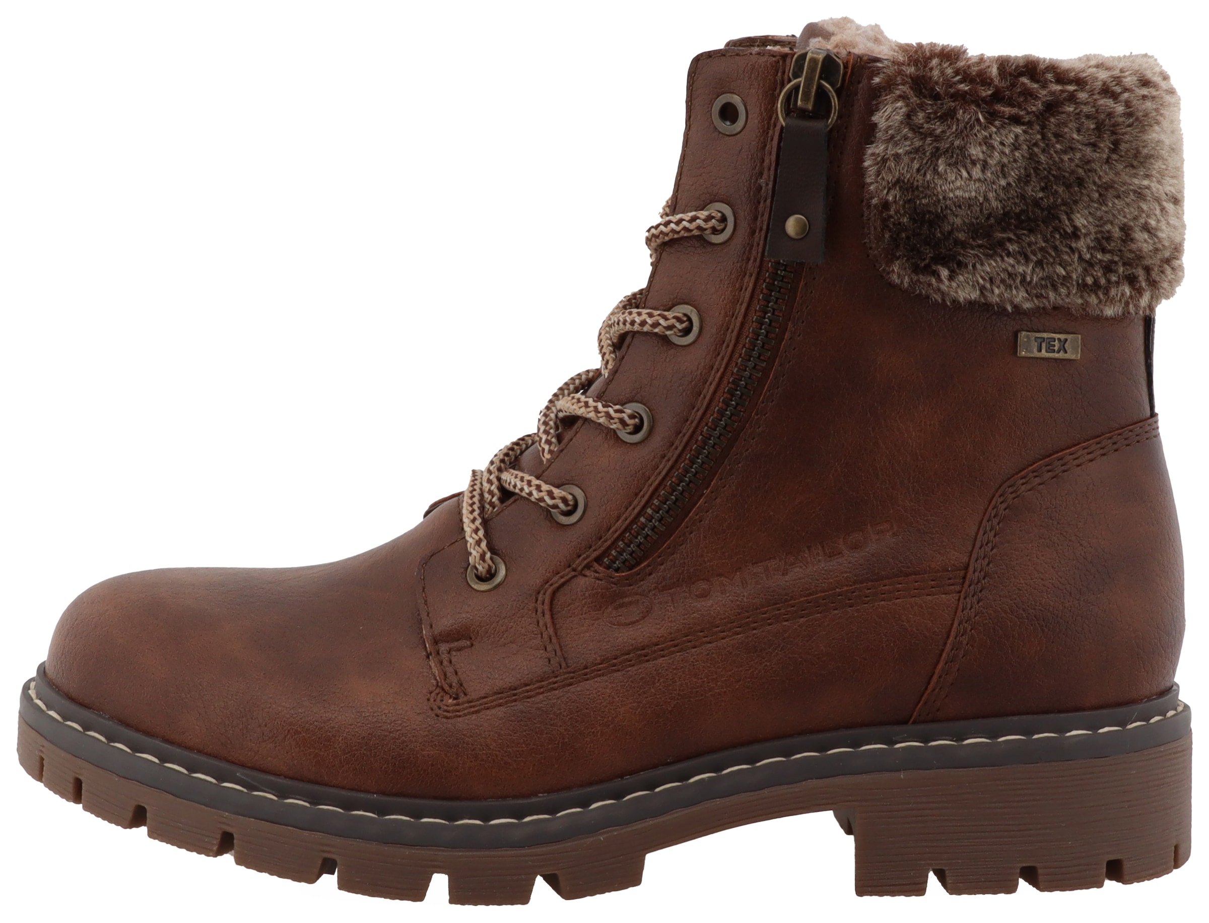 TOM TAILOR Winterboots, Blockabsatz, Winterstiefelette, Schnürboots in bequemer Form